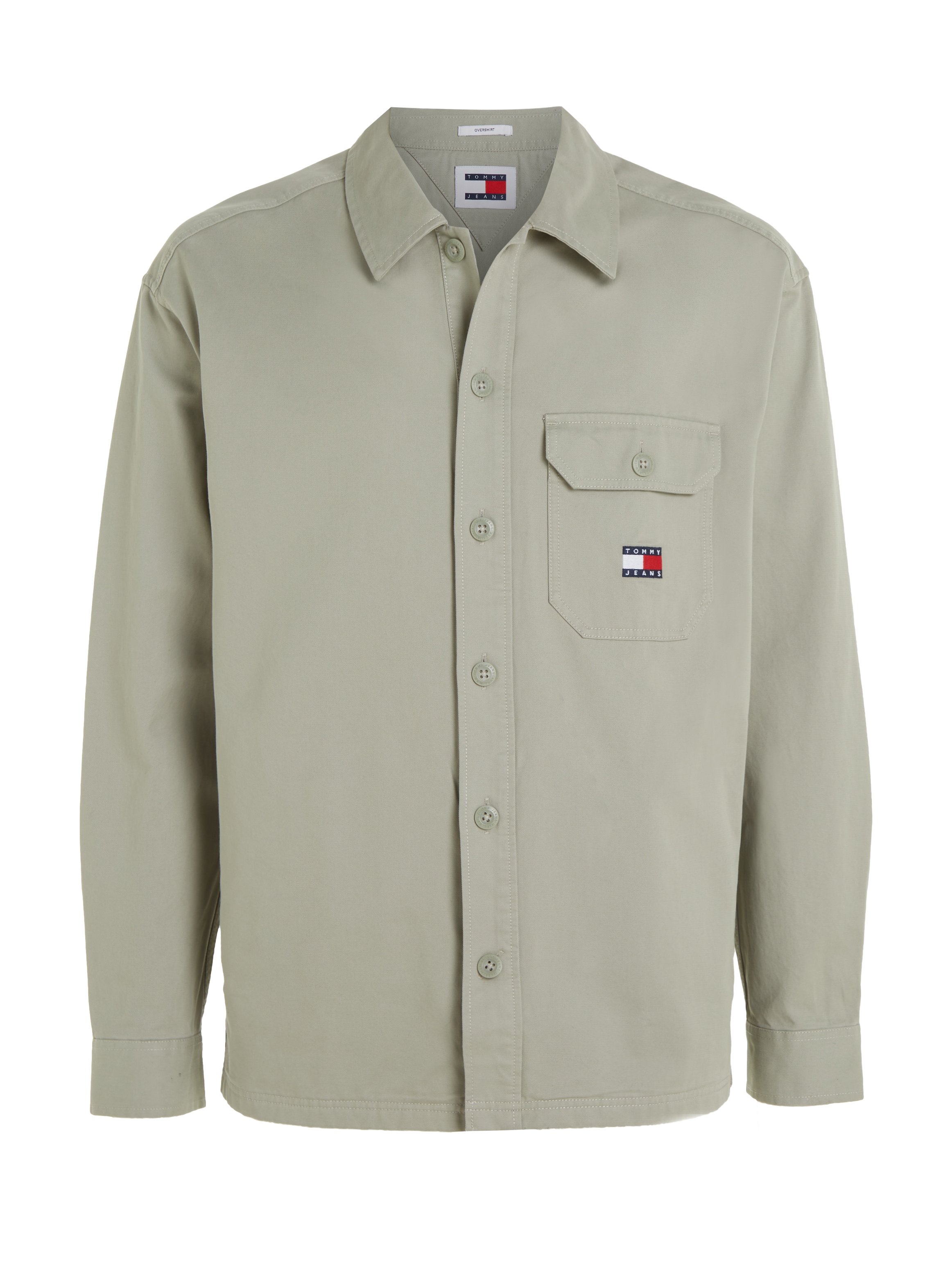 Tommy Jeans Langarmhemd »TJM ESSENTIAL SOLID OVERSHIRT«, mit knöpfbarer Brusttasche