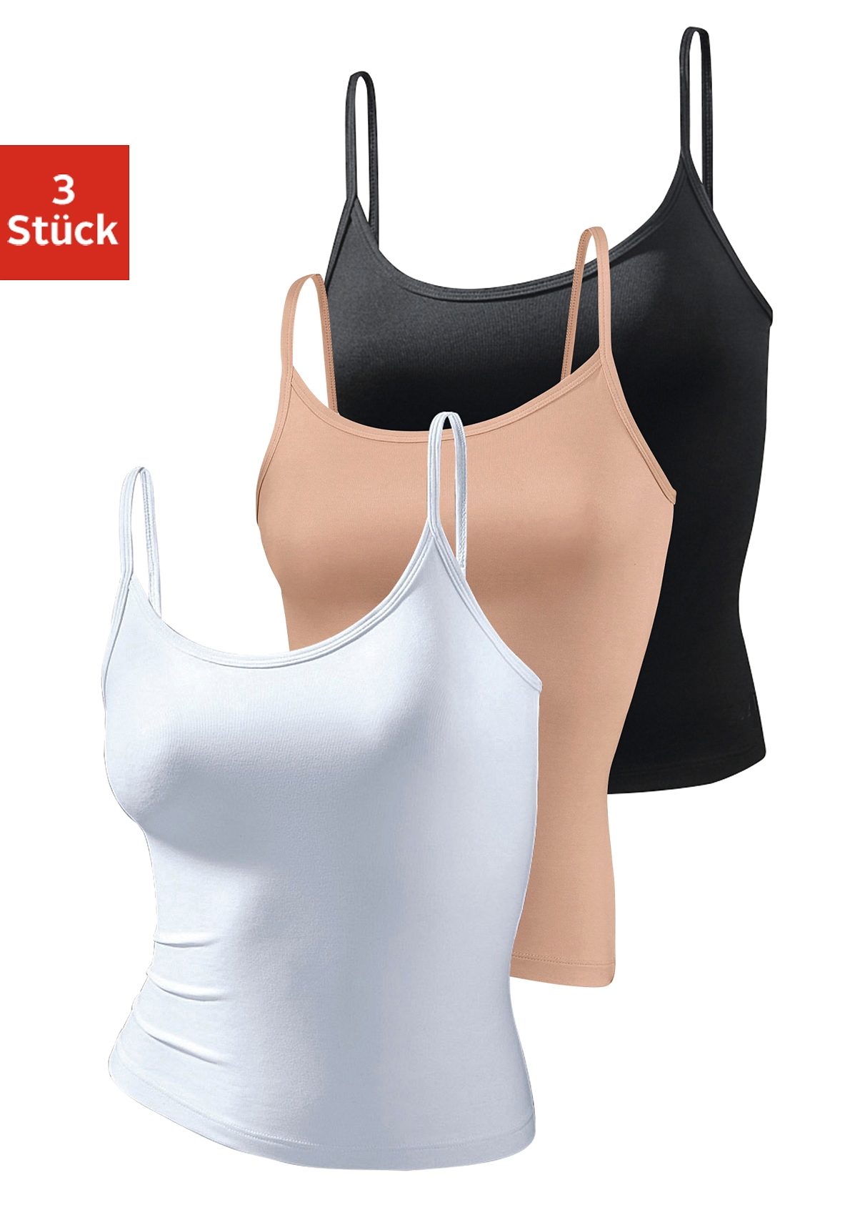 Vivance Active by Lascana Unterhemd 3er-Pack, aus weicher Microfaser