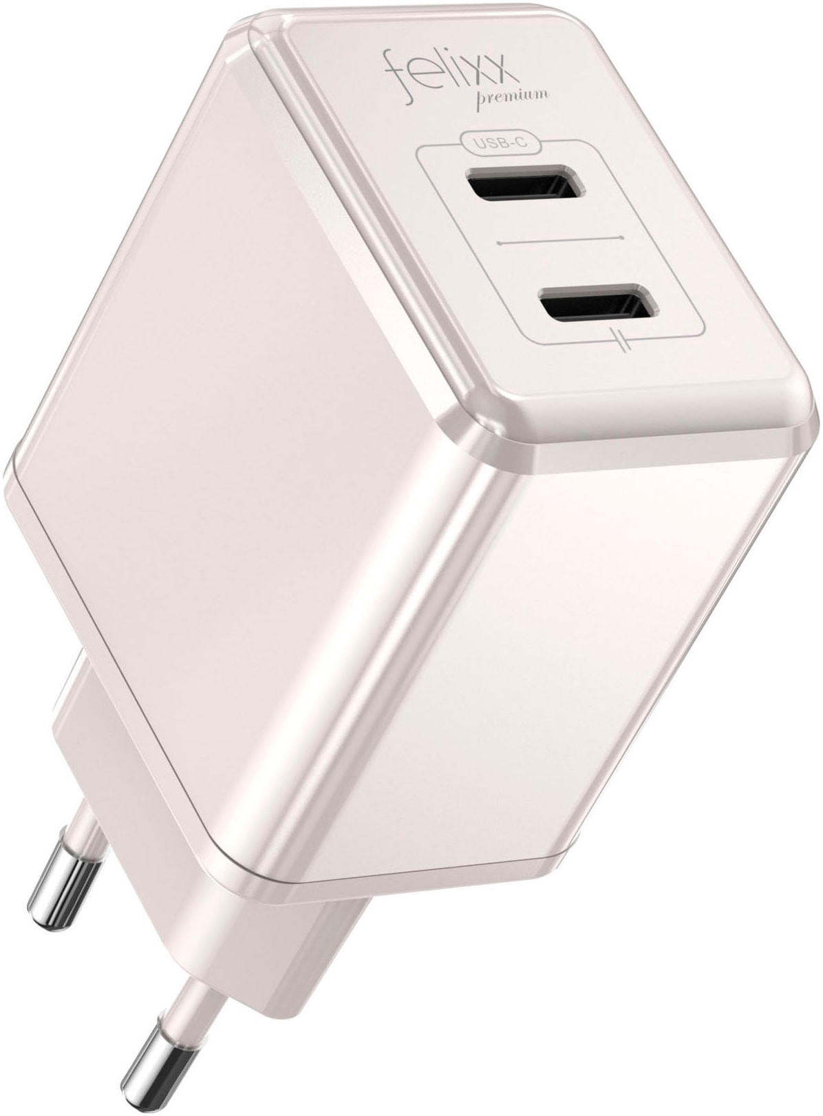 felixx USB-Ladegerät »30W PD Reiselader mit 2x USB Typ C + PPS«, Ladegerät, Lader, Charger, Reiseladegerät