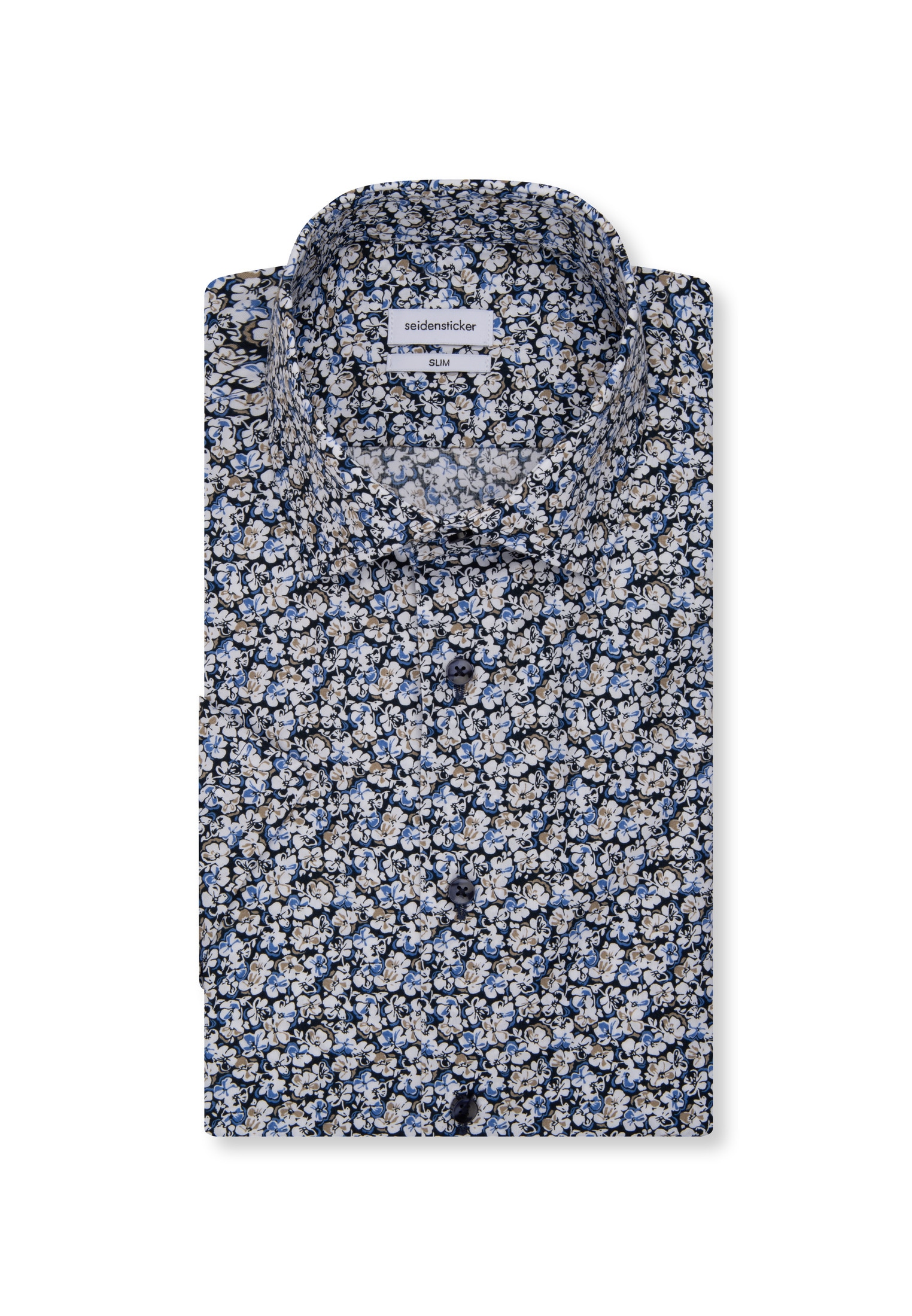 seidensticker Businesshemd »Slim« Slim 1/2 Kentkragen Druck
