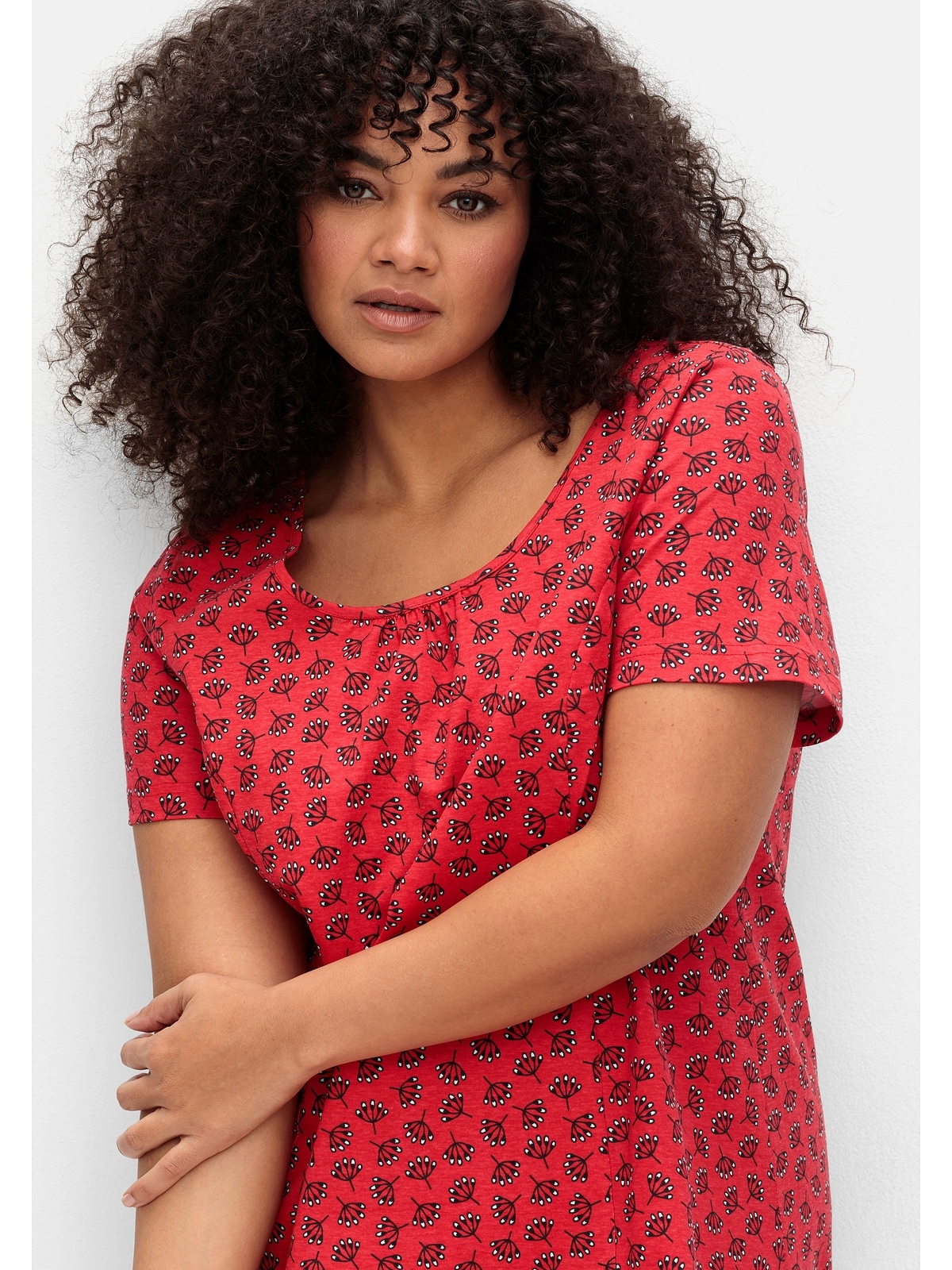 Sheego Jerseykleid »Große Größen«, mit schwingendem Rockteil