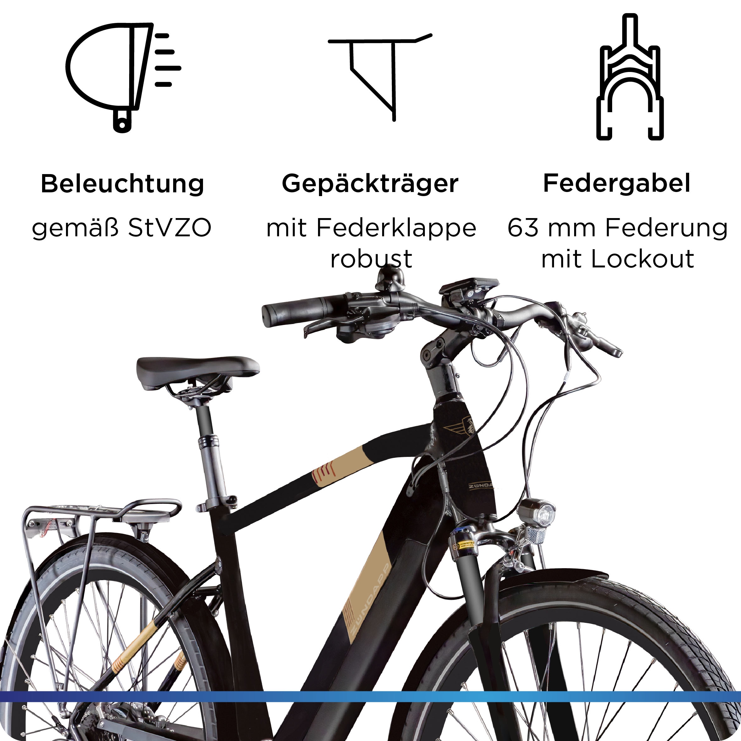 Zündapp »Z810« 8 Gang Shimano Altus RD-M310 Schaltwerk Kettenschaltung Heckmotor 250 W