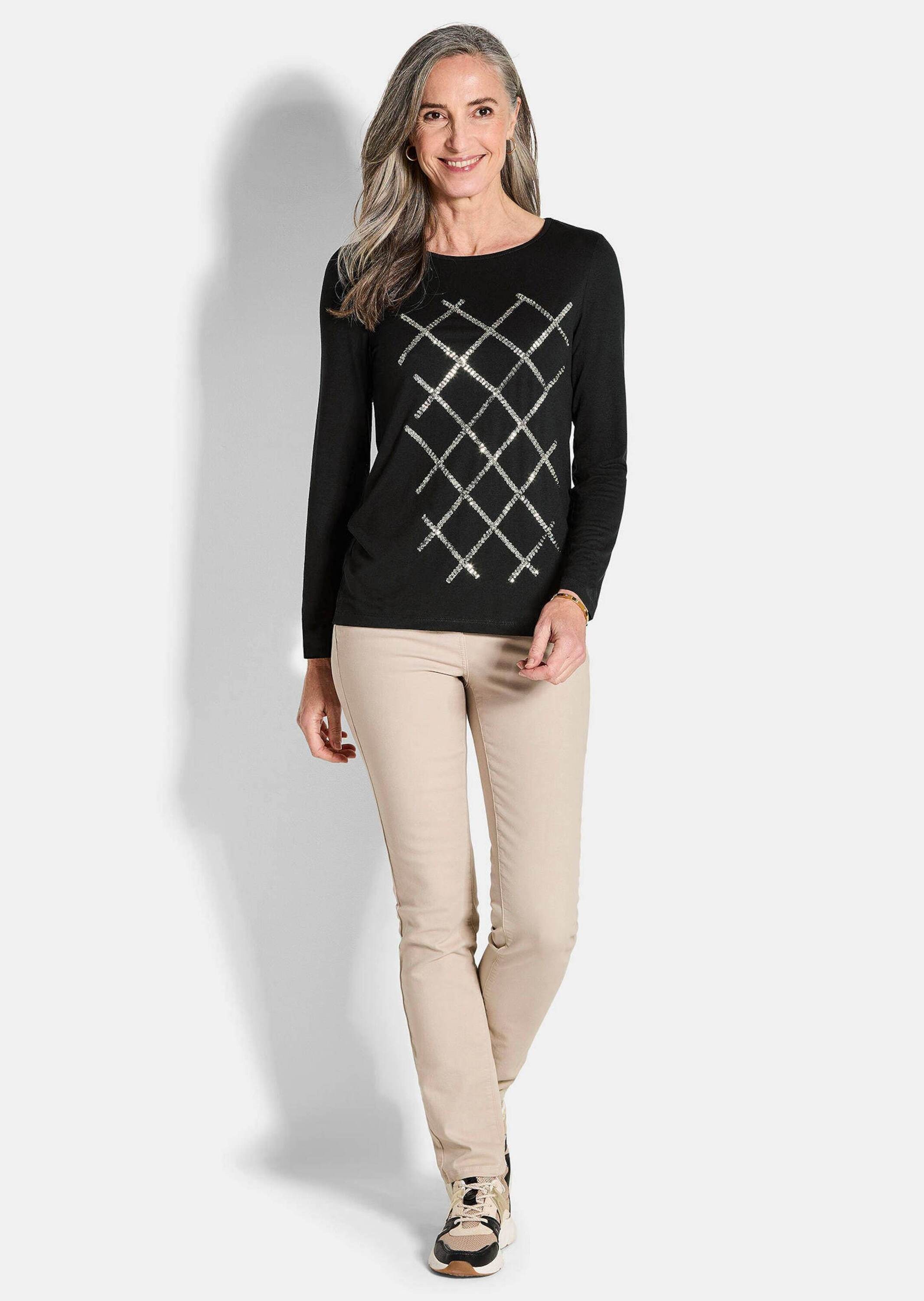 GOLDNER Langarmshirt "Langarmshirt aus Viskose mit Glanz" günstig online kaufen