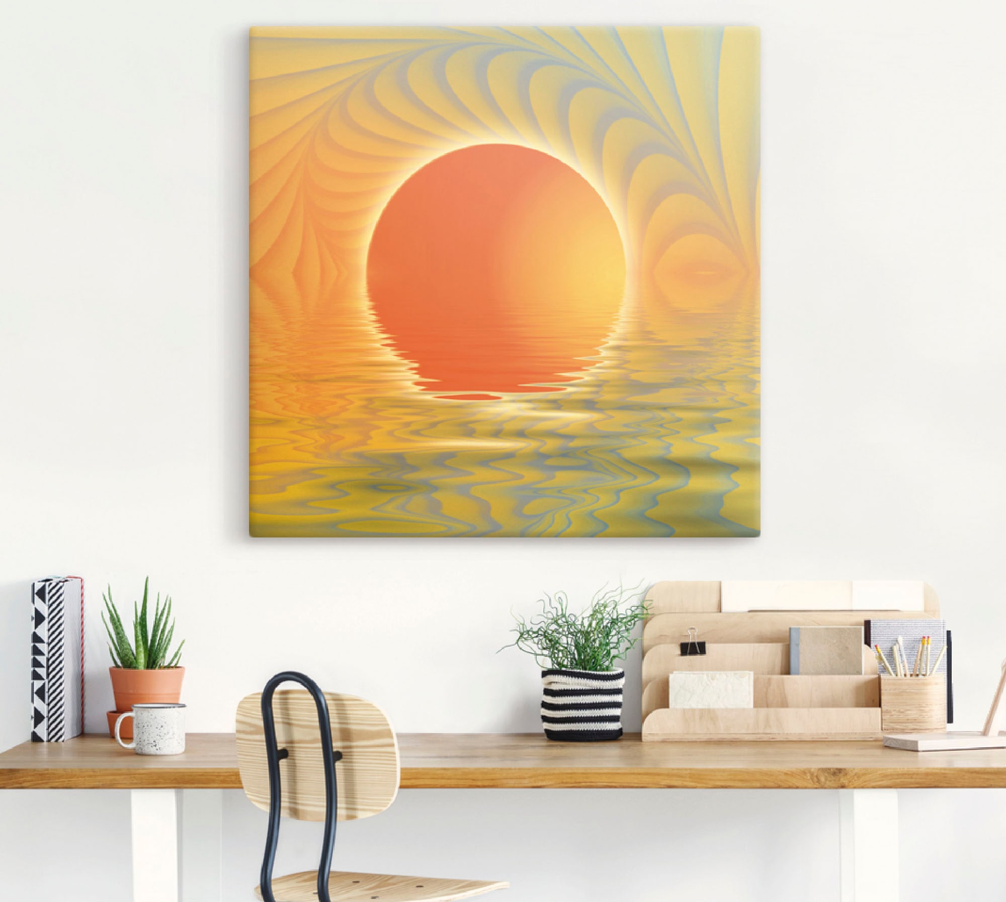Artland Wandbild »Abstrakter Sonnenuntergang«, Muster, (1 St.), als Leinwandbild, Poster in verschied. Größen