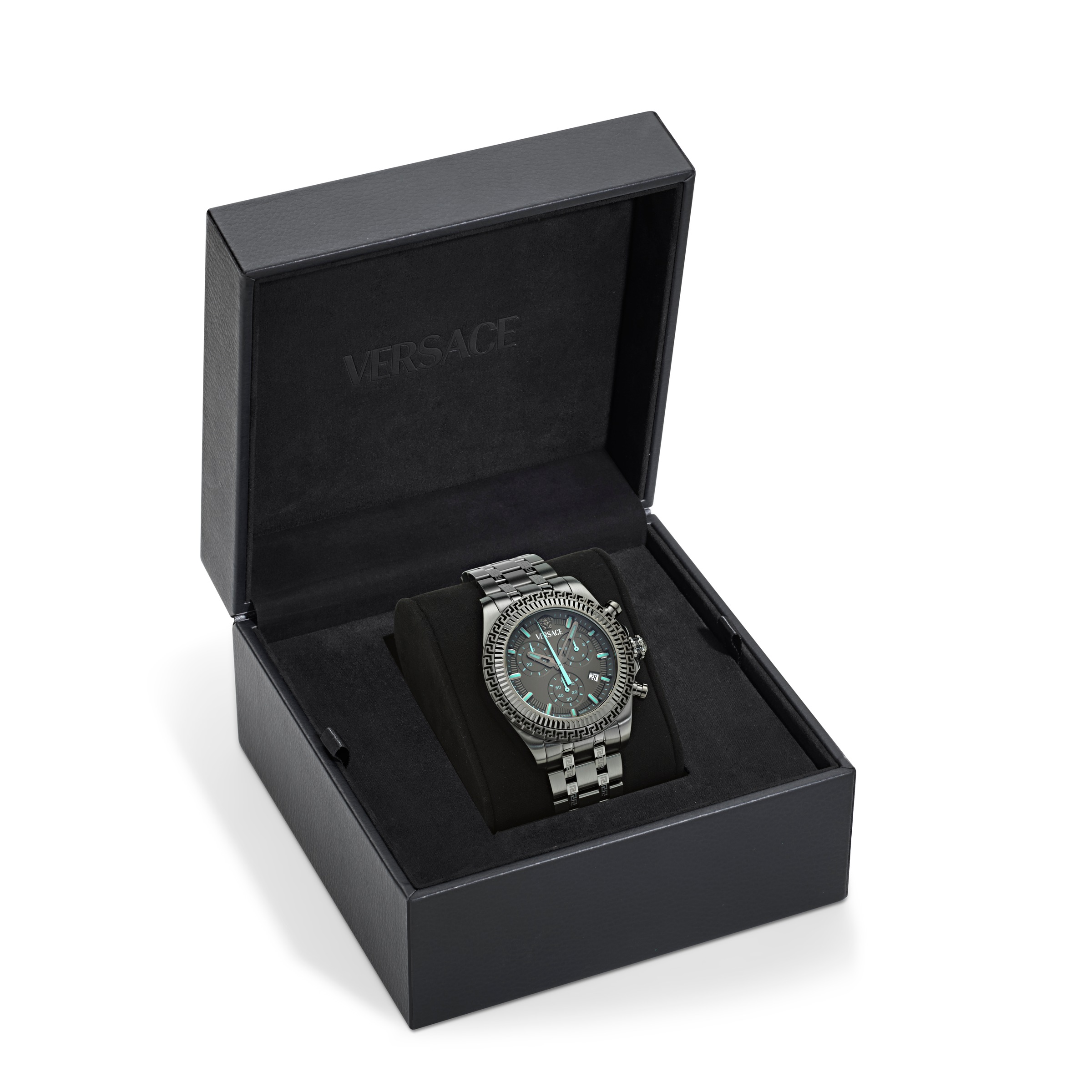 Versace Chronograph »FORNAX« Quarzuhr, Armbanduhr, Herrenuhr, Swiss Made, Edelstahlarmband, analog