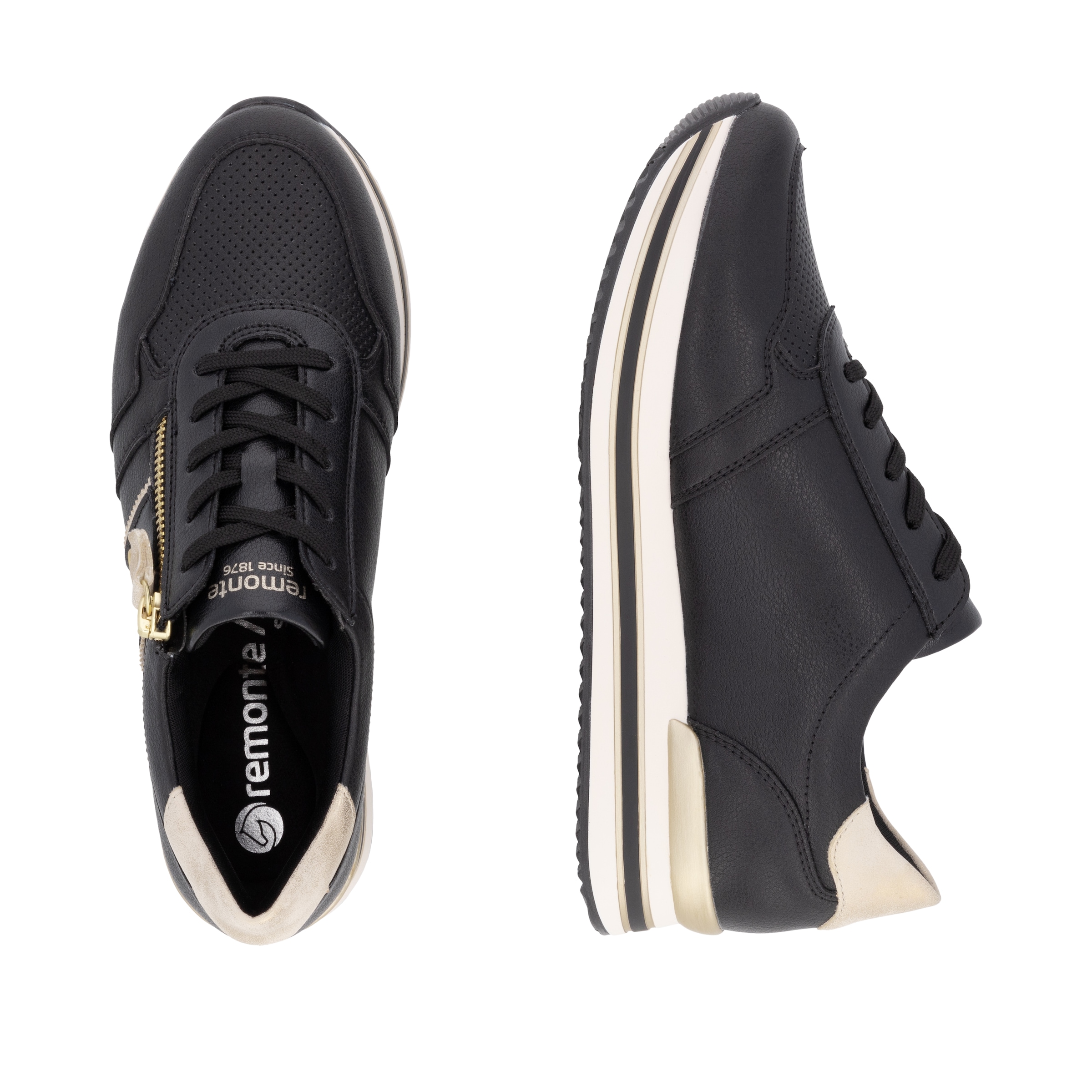 Remonte Plateausneaker, Freizeitschuh, Halbschuh, Schnürschuh mit seitlichem Reißverschluss