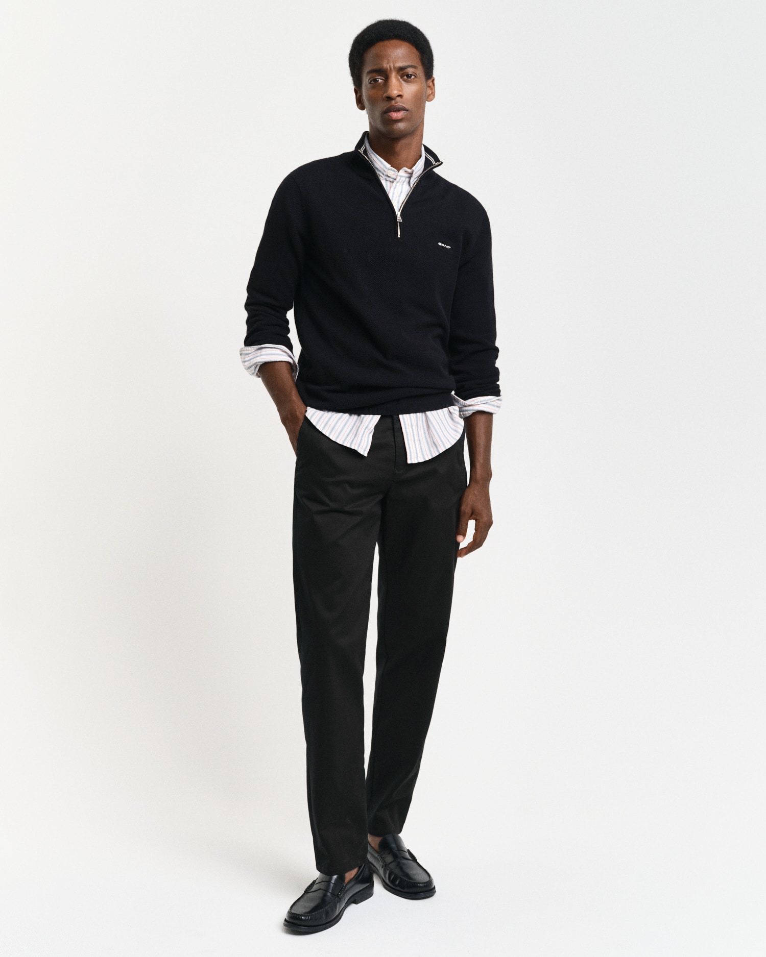 Gant Troyer »COTTON PIQUE HALF ZIP«, mit Piqué-Struktur