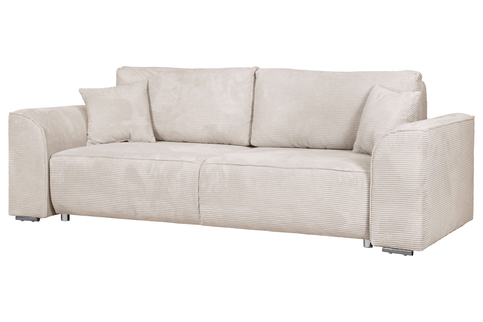 INOSIGN 3-Sitzer »BEATRICE auch als Schlafsofa mit Bettkasten, B/T/H 250/107/92 cm«, wahlweise mit Bettfunktion, incl. 2 Zierkissen, Wellenfederung