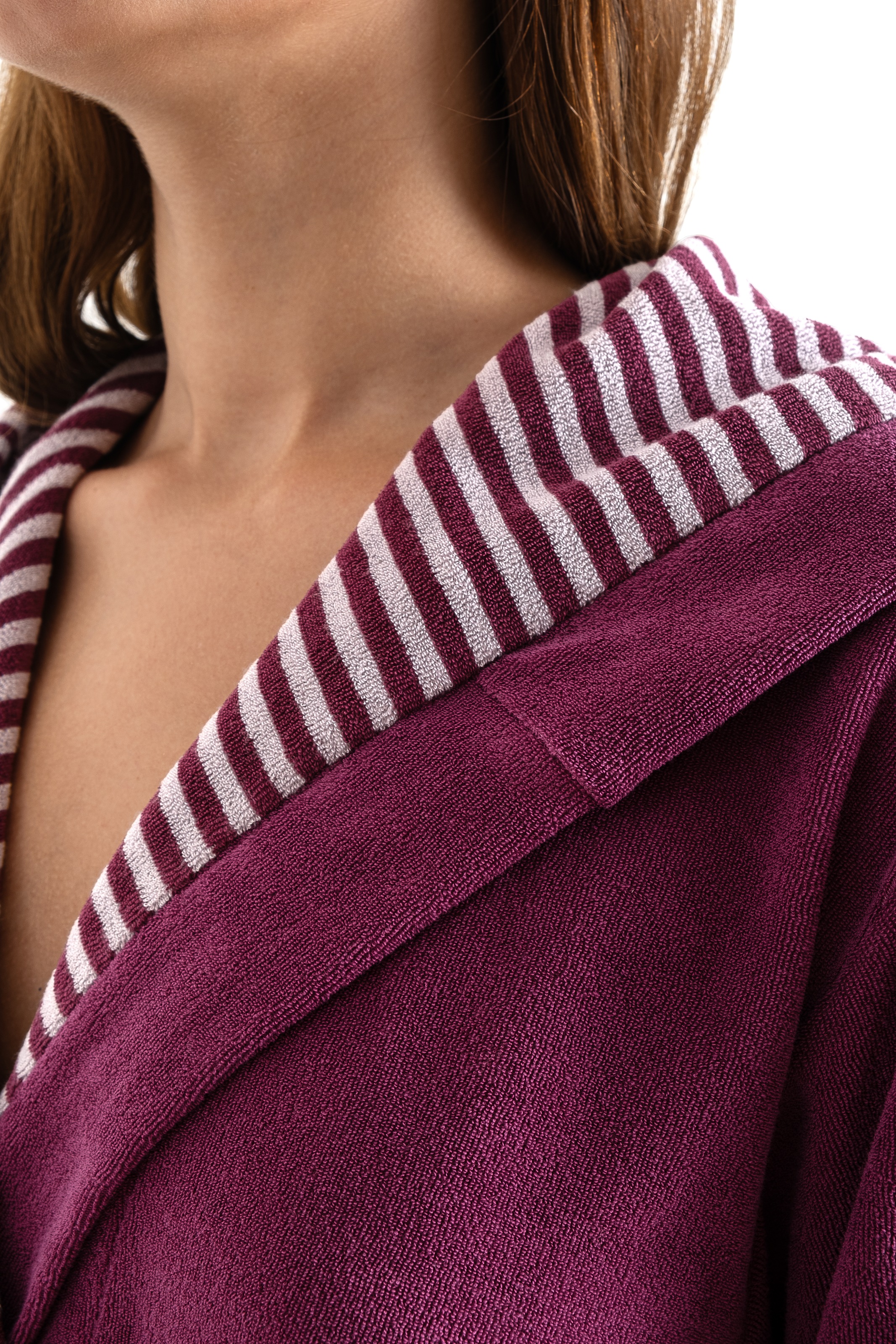KangaROOS Damenbademantel »Dalia, ideal für Sauna & Spa, Standardlänge & Überlänge«, (1 St.), Uni-Farben mit Streifen, mit Taschen, XS-3XL, auch in extra lang