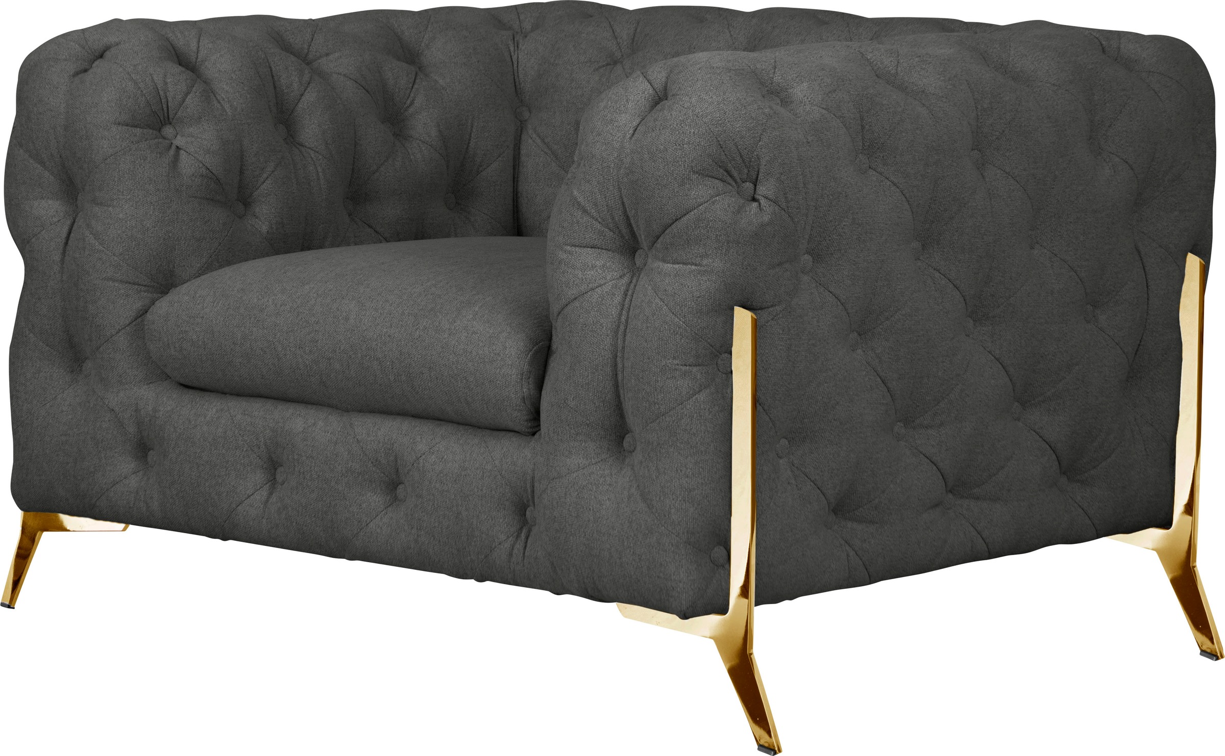 Leonique Chesterfield-Sessel »Amaury Sessel«, aufwändige Knopfheftung, moderne Chesterfield Optik, Fußfarbe wählbar