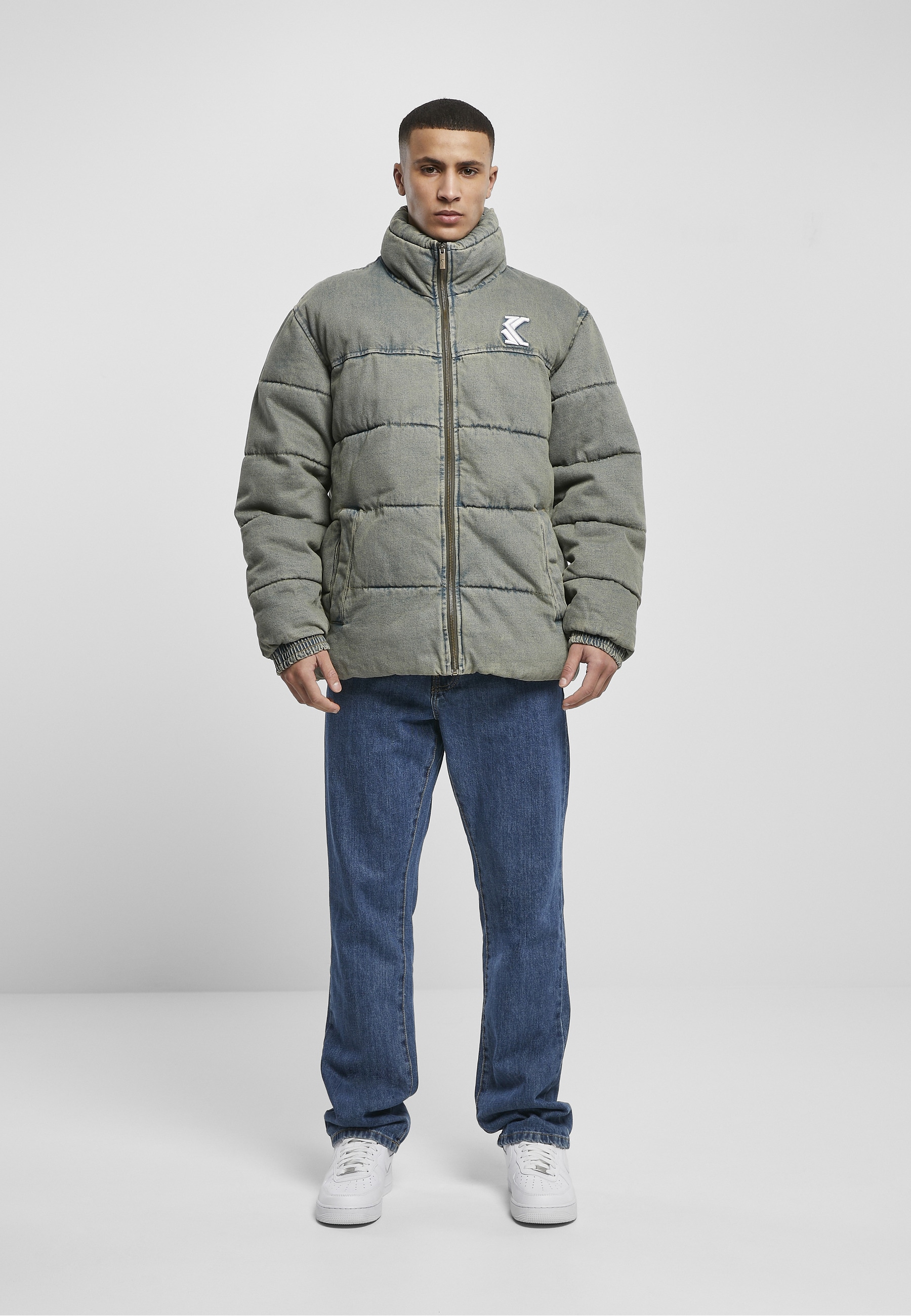 Karl Kani Winterjacke »Karl Kani Herren KM224-019-1 KK OG Denim Puffer Jacket« 1 Stk. tlg. ohne Kapuze
