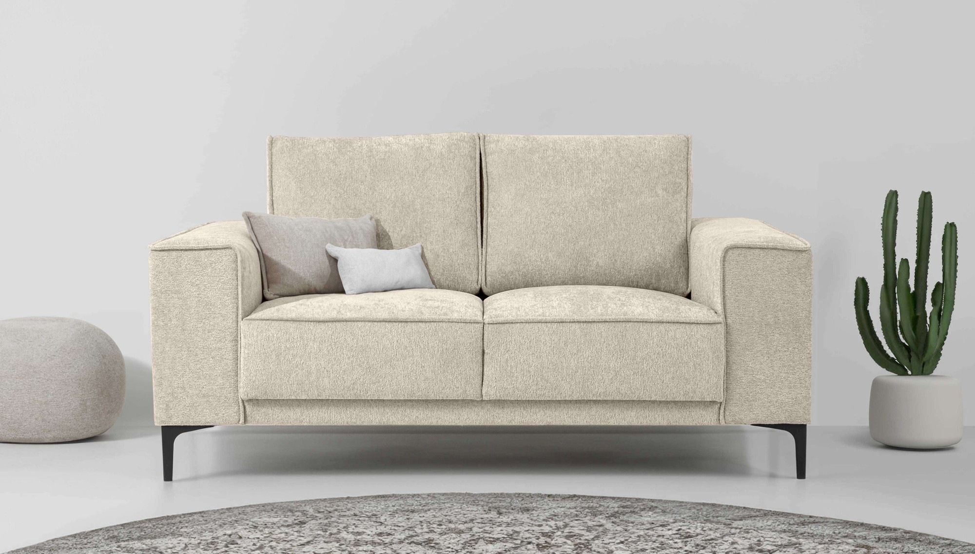 Places of Style 2-Sitzer "Kompaktsofa Oland, Struktur, Flachgewebe, Luxus-M günstig online kaufen