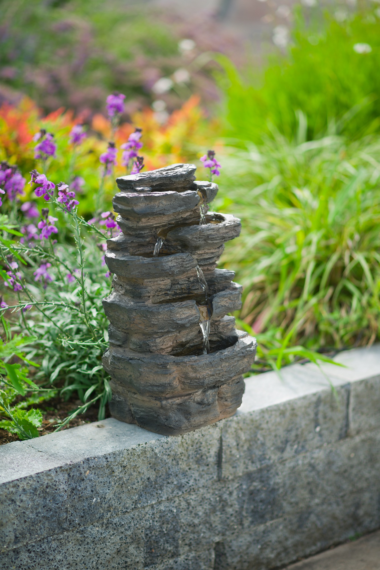AcquaArte Gartenbrunnen "Wasserfall Wasserspiel MIRAS", Komplettset mit LED günstig online kaufen