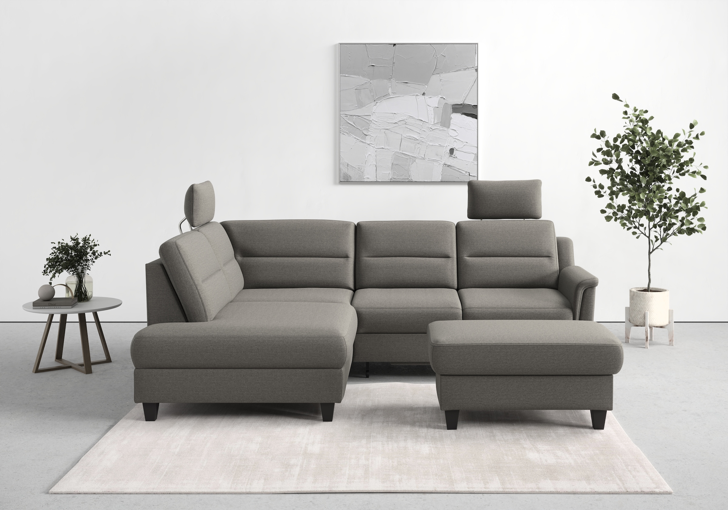 sit&more Ecksofa "Farö L-Form" inklusive Federkern, wahlweise mit Schlaffunktion und Bettkasten