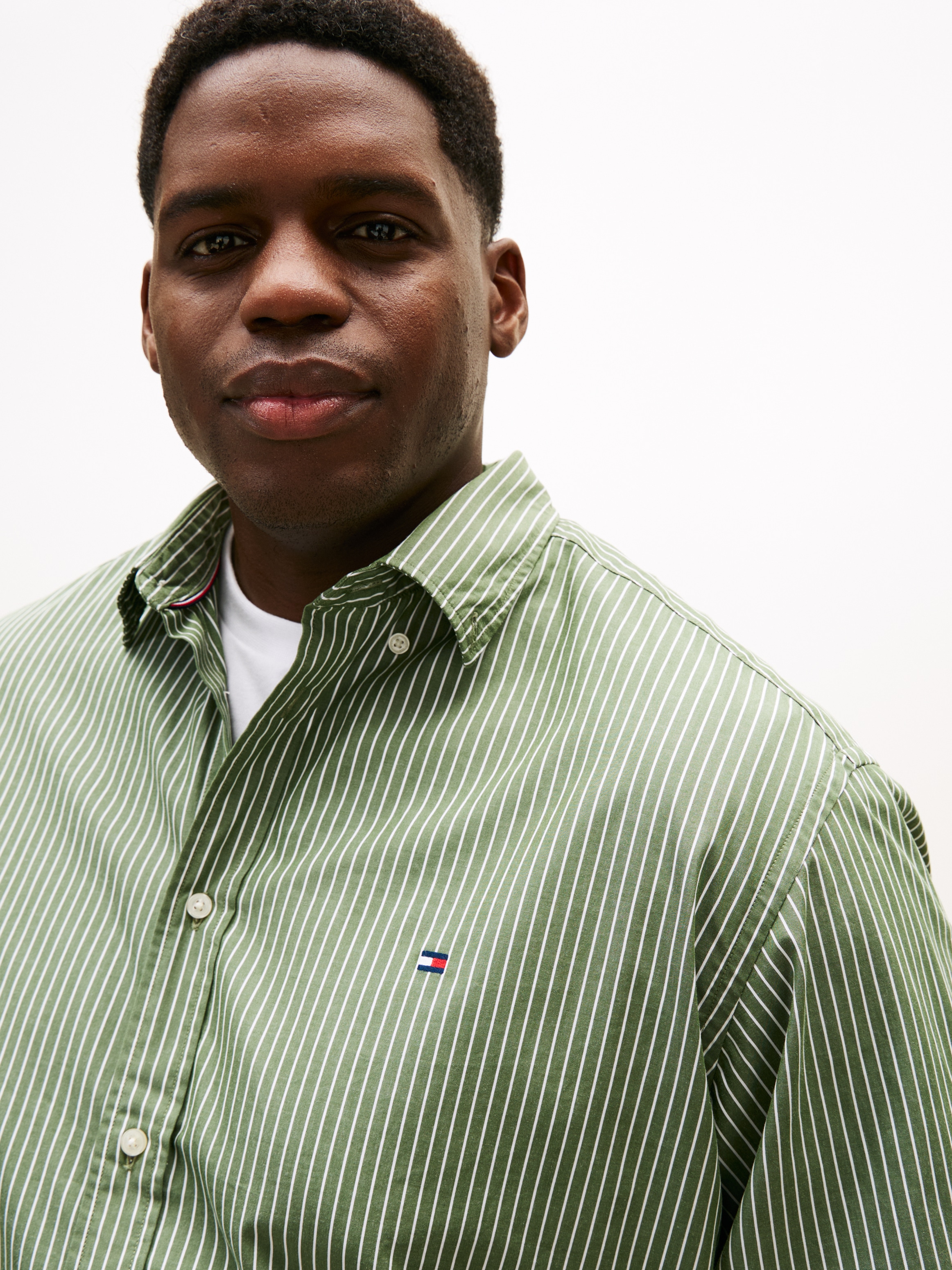 Tommy Hilfiger Big & Tall Langarmhemd »BT - CORE HAIRLINE POPLIN« Große Größen, regular fit, Button-down-Kragen