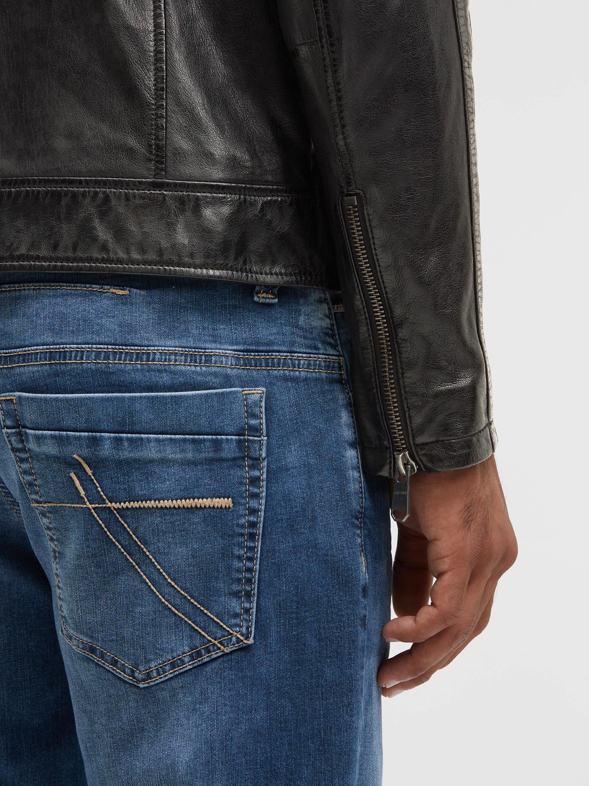 CAMP DAVID Lederjacke mit Kapuze mit weichem Lammleder