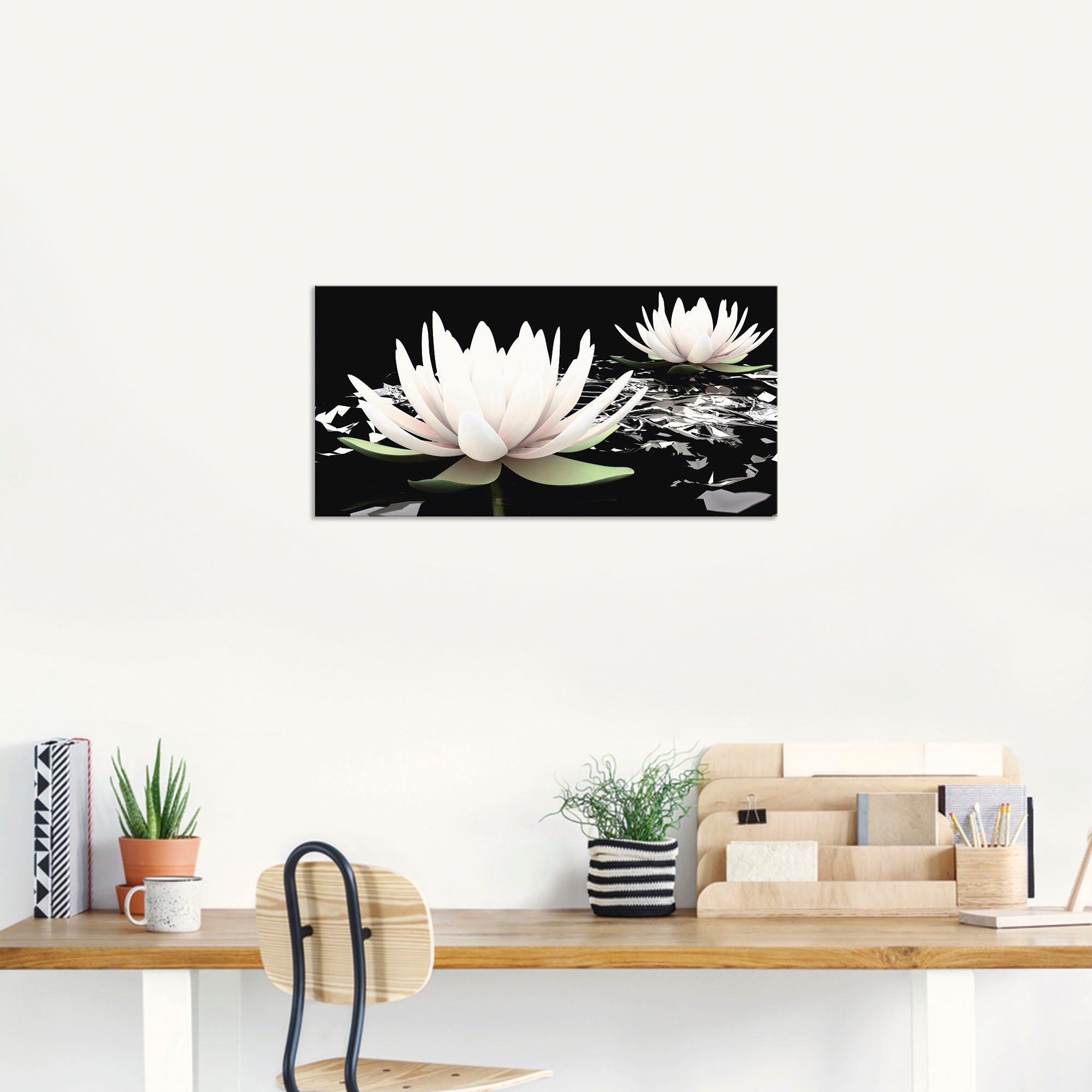 Artland Wandbild »Zwei Lotusblumen auf dem Wasser« Blumen 1 Stk. tlg. als Alubild, Leinwandbild in verschied. Größen