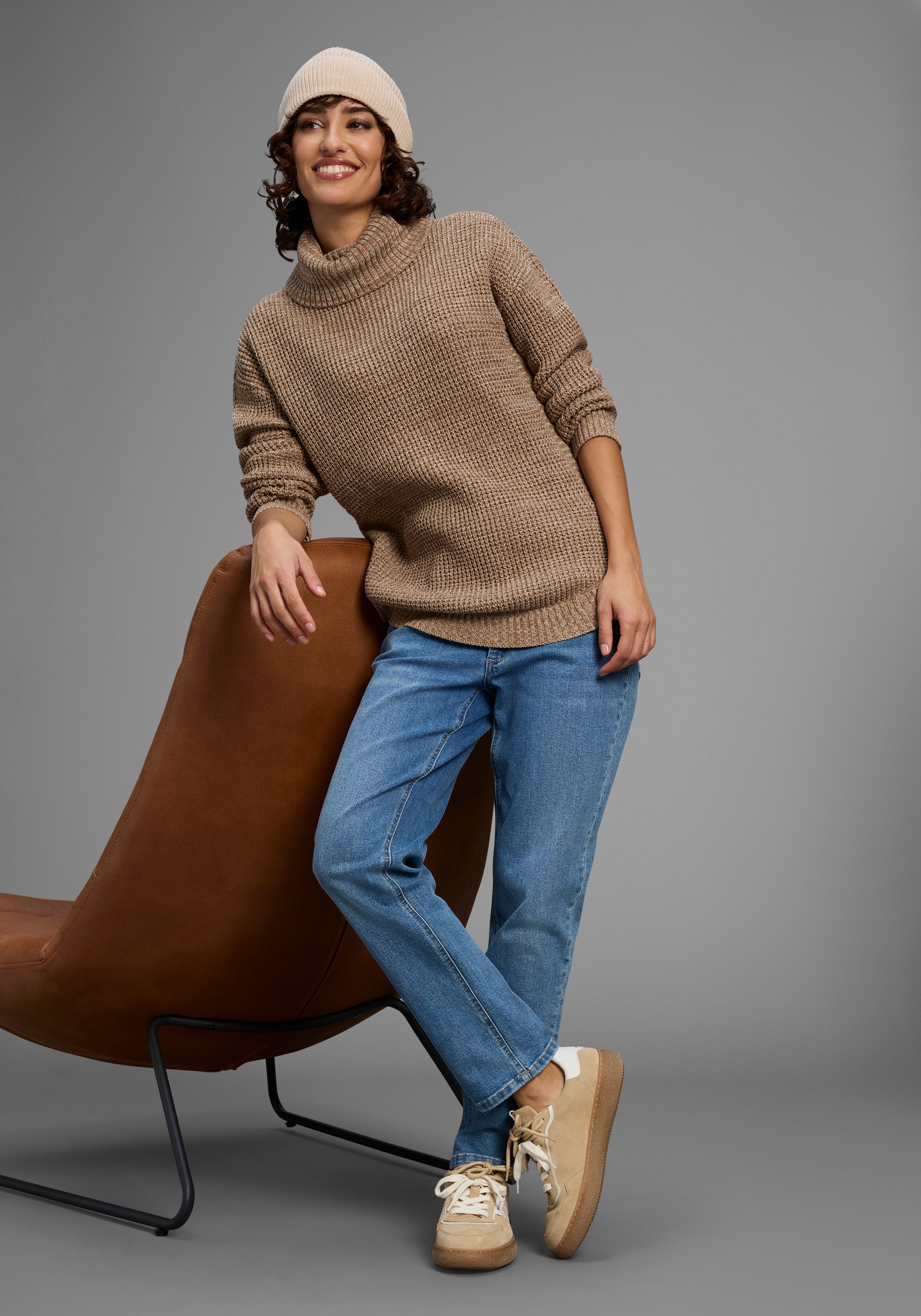 Laura Scott Rollkragenpullover, im lässigen Fit mit Waffelstruktur - NEUE KOLLEKTION