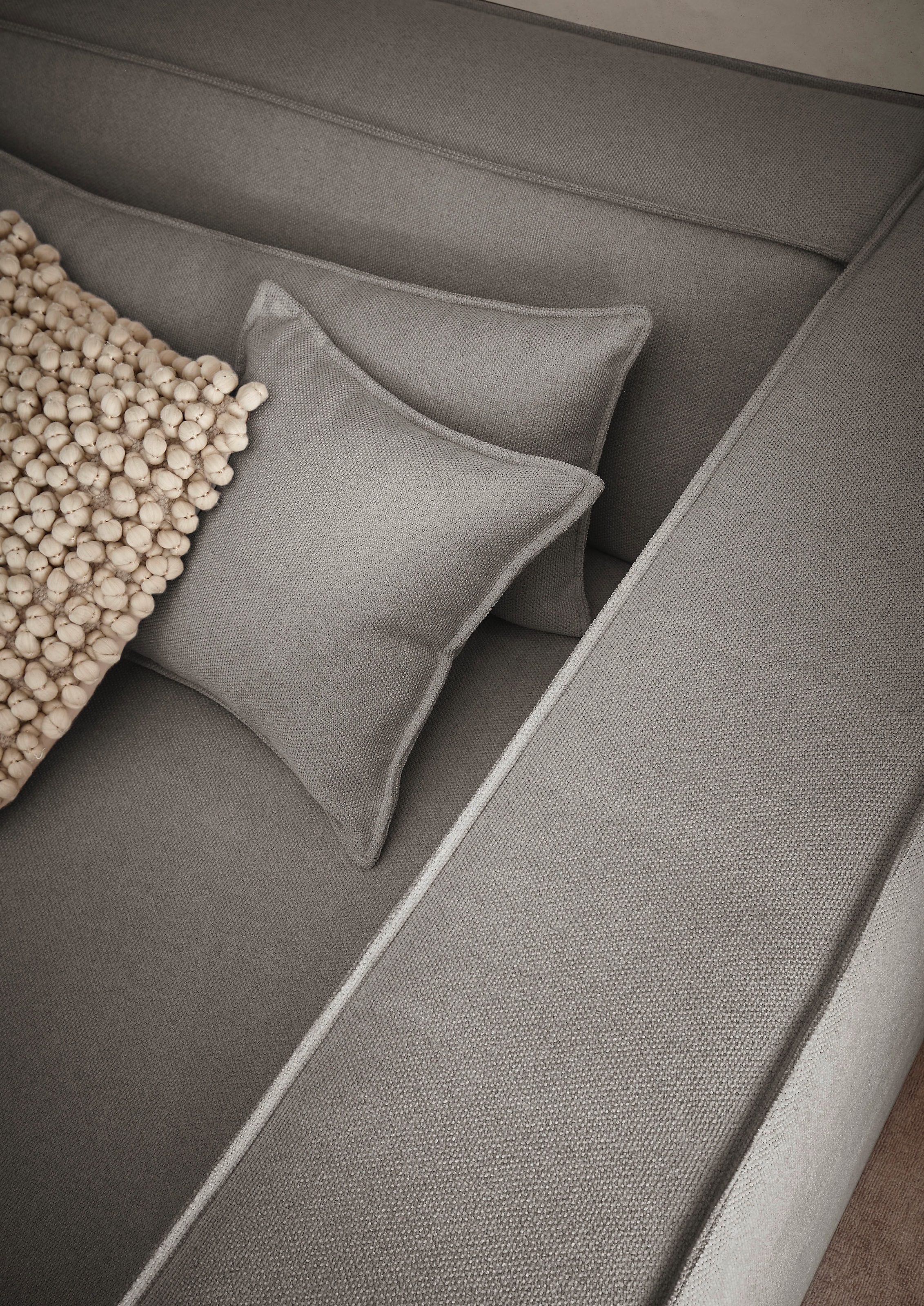 LeGer Home by Lena Gercke 3-Sitzer »PIARA, Couch mit Kedernaht, Sofa in Cord oder Leinenoptik«, schwarze Füße, bequemer Sitzkomfort