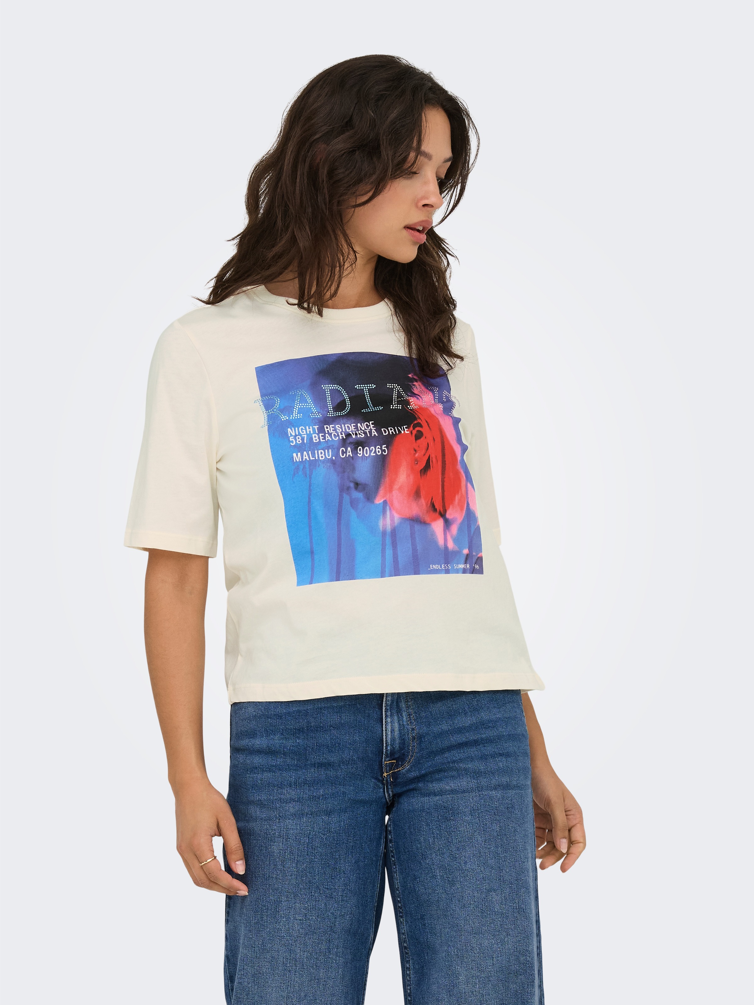 ONLY Kurzarmshirt "ONLHAVANNA LIFE S/S VIBE TOP BOX JRS" günstig online kaufen