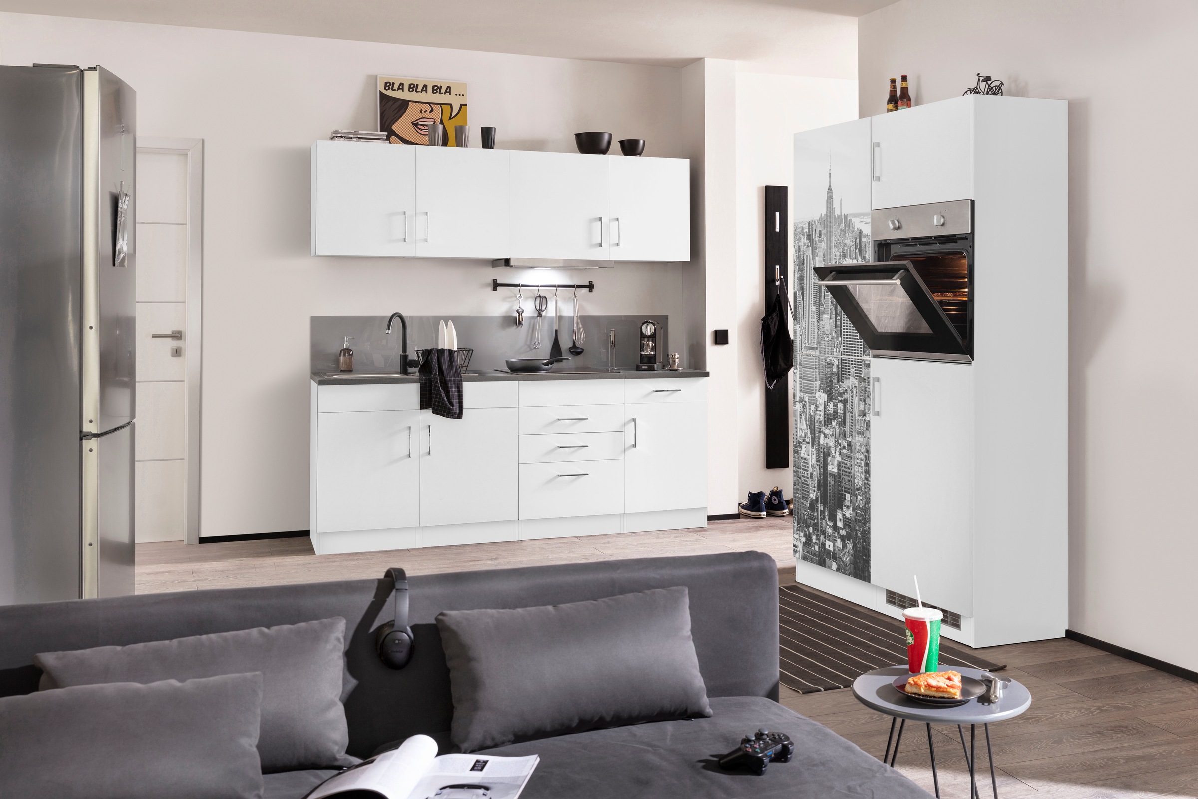 HELD MÖBEL Küchenzeile "Paris", mit E-Geräten, Breite 330 cm, wahlweise mit günstig online kaufen