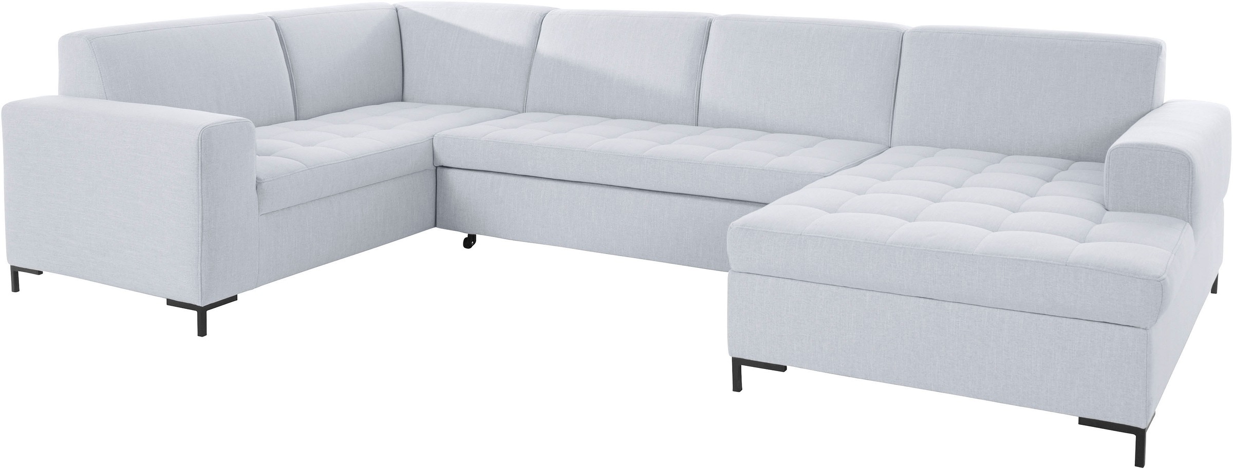 OTTO products Wohnlandschaft »Grazzo U-Form«, hochwertige Stoffe aus recyceltem Material, Steppung im Sitzbereich