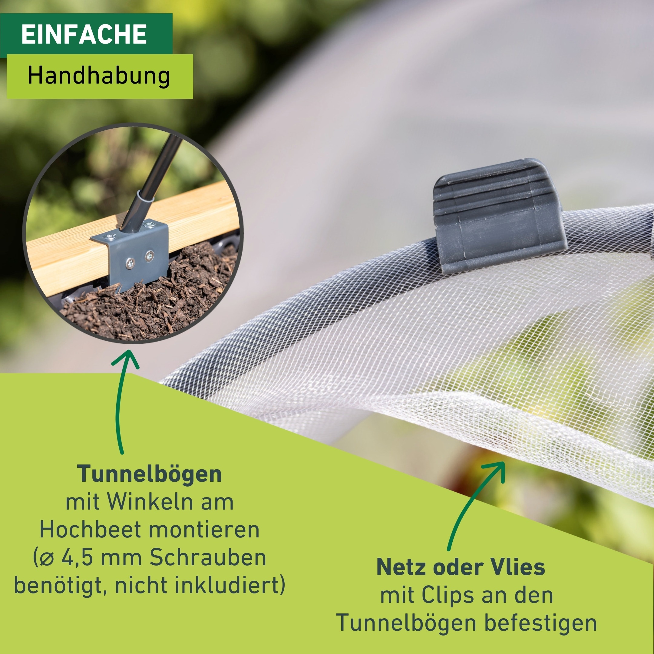 Windhager Hochbeet »Tunnelbogen Komplettset, Insektenschutz und Wachstumsvlies« Pflanztunnel für Frühbeet, wachstumsfördernd, 4 x 2 m, weiß