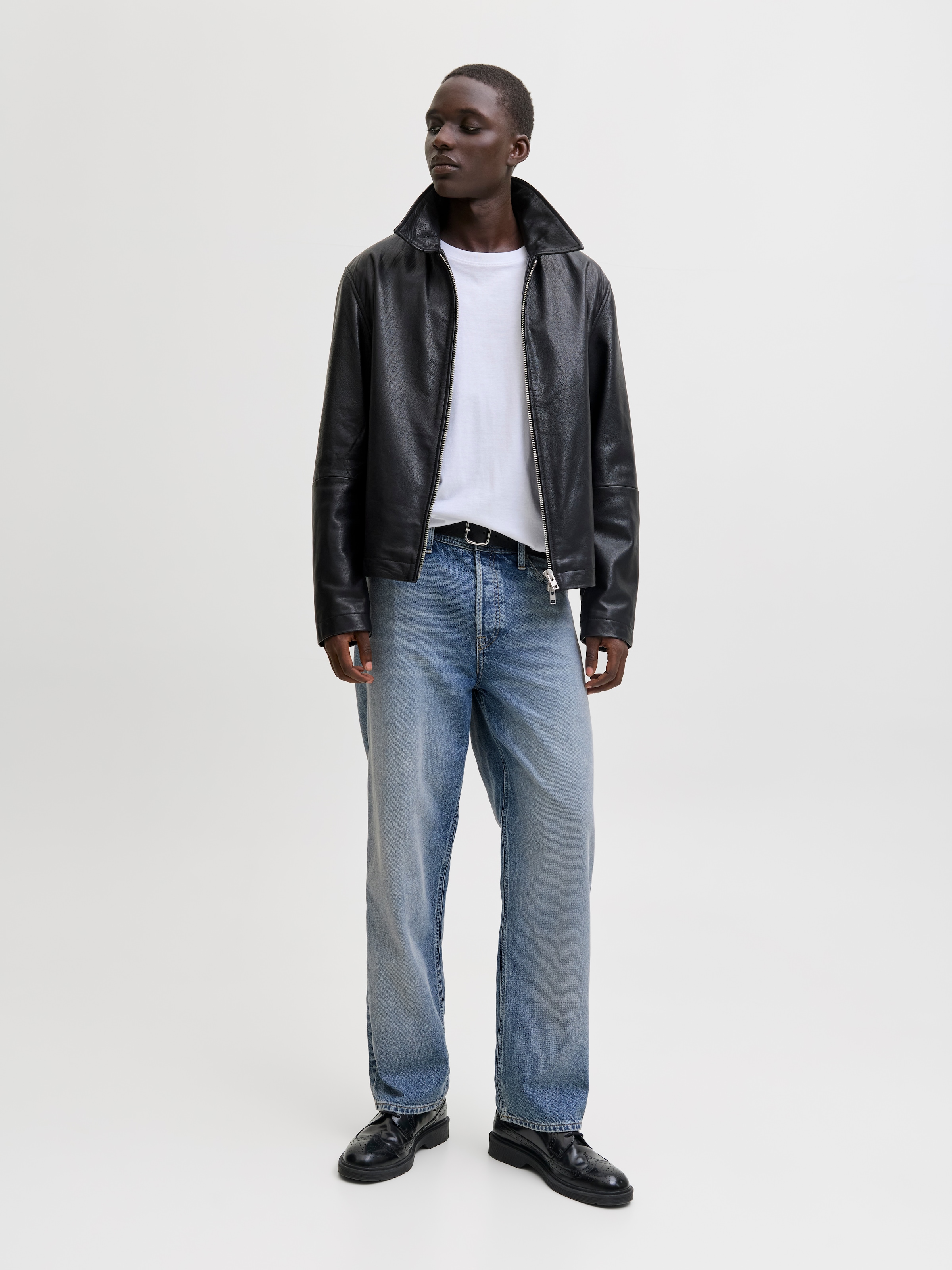 Loose-fit-Jeans JACK & JONES "JJIEDDIE JJORIGINAL", Herren, Gr. 32, Länge 34, blau denim, Denim/Jeans, Obermaterial: 100% Baumwolle, Abriebeffekte, loose fit, Jeans 3