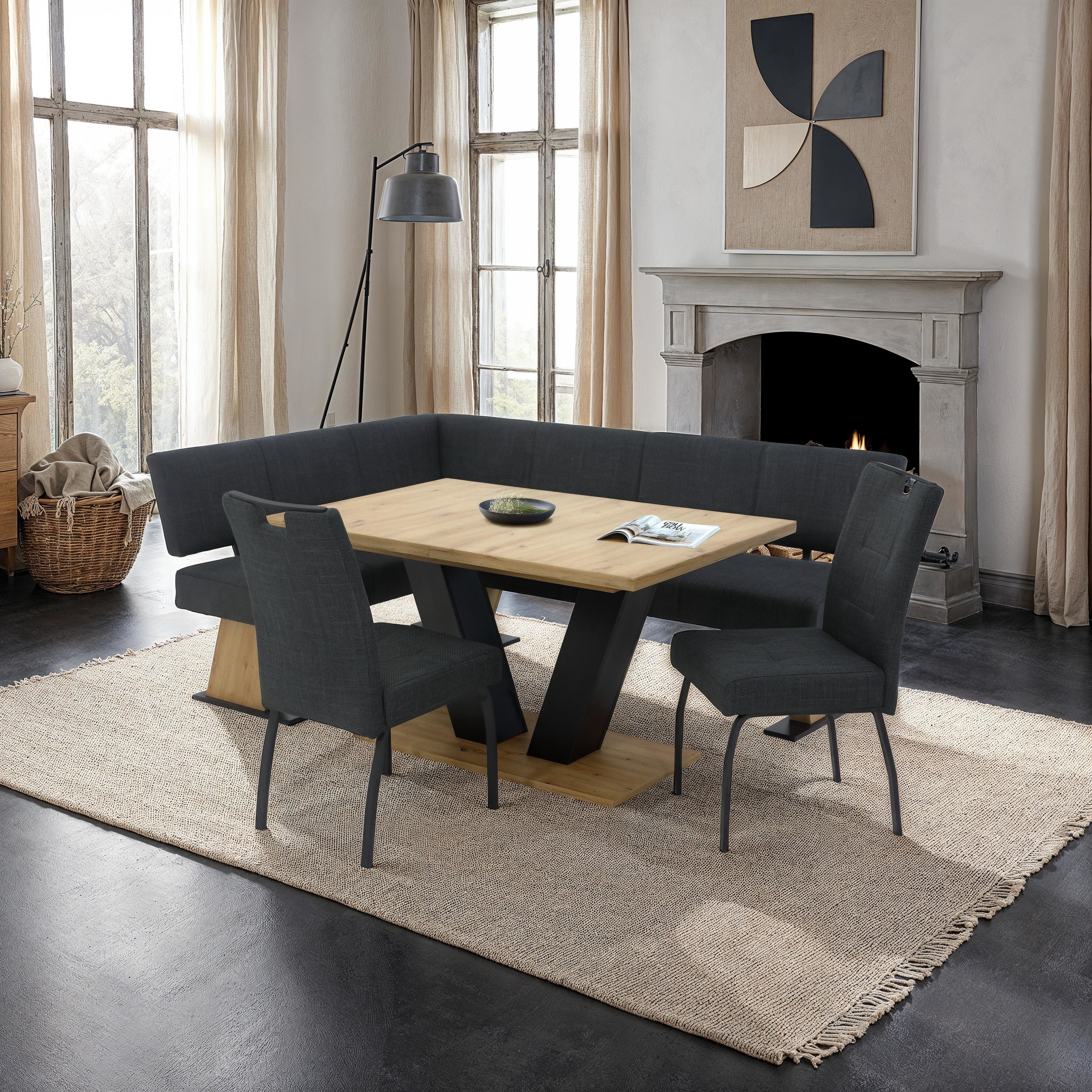 HELA Säulen-Esstisch "HAMM" 1 Stk. tlg. ausziehbar,ABS-Kante,Melamin,Synchr günstig online kaufen