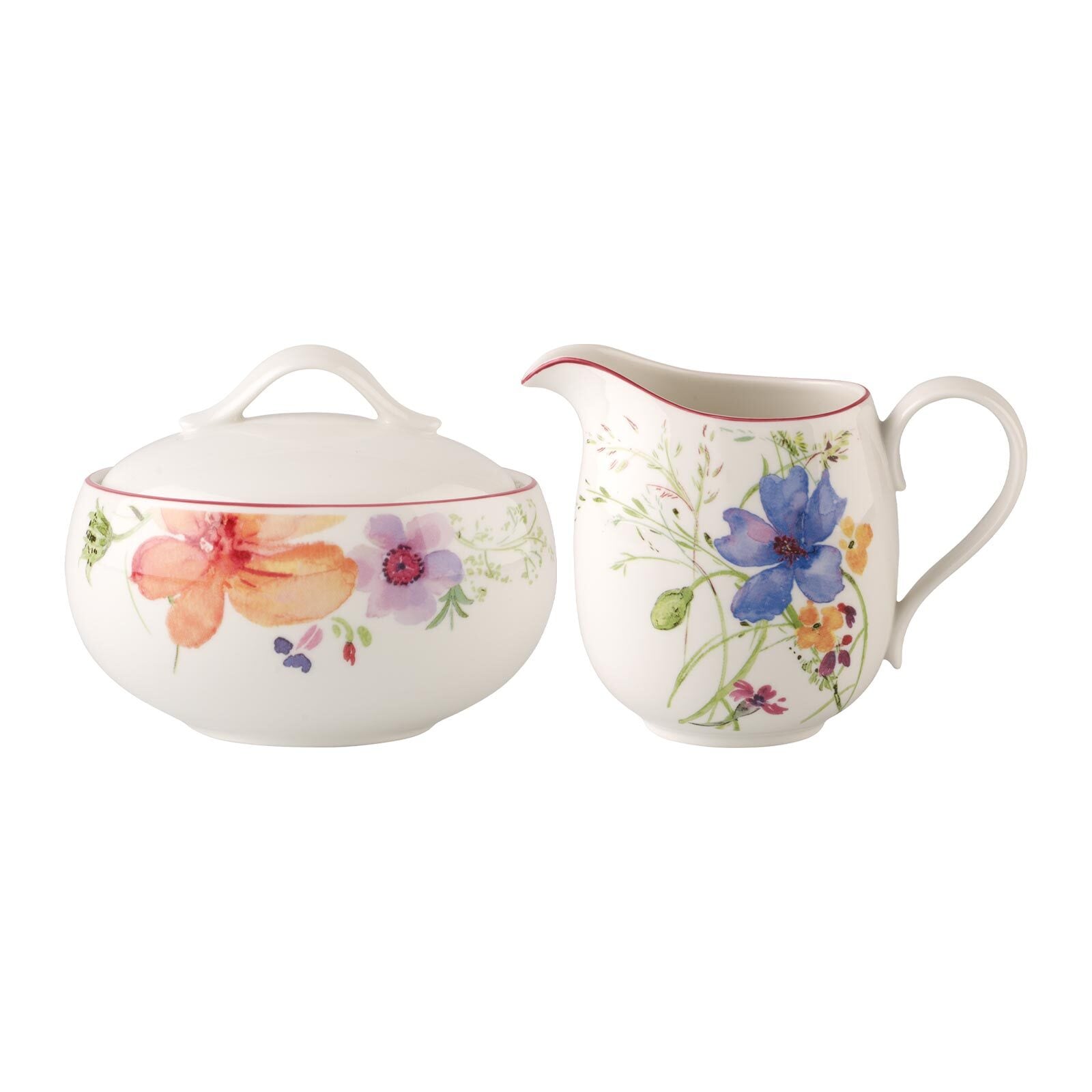 Villeroy & Boch Milch- und Zuckerset "Milch- und Zucker-Set Mariefleur Basic 2er Set bunt" Spülmaschinengeeignet, Mikrowellenfest