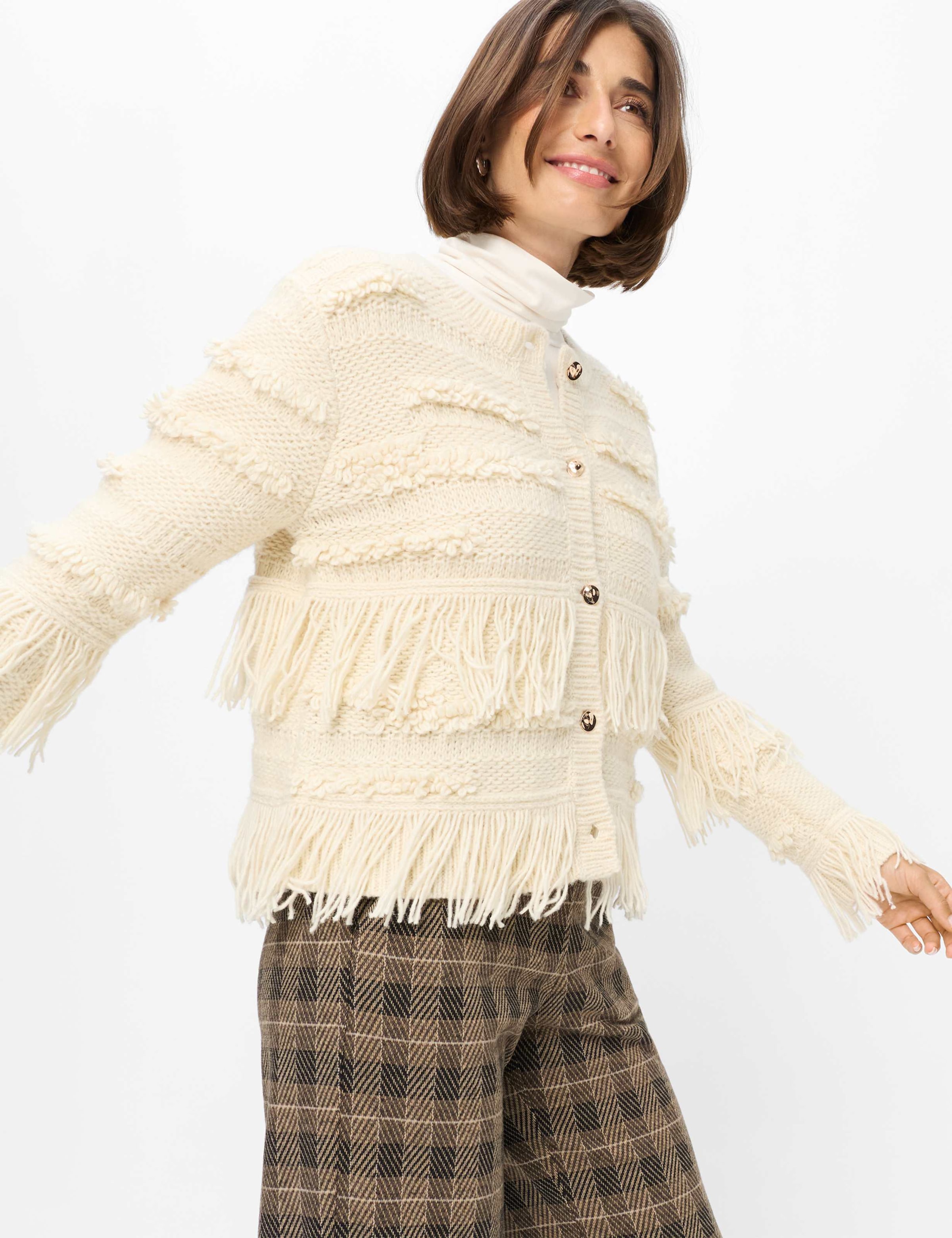 Brax Cardigan »Style AMELIE« Fancy Knit: Cardigan im Baumwolle-Wollmix