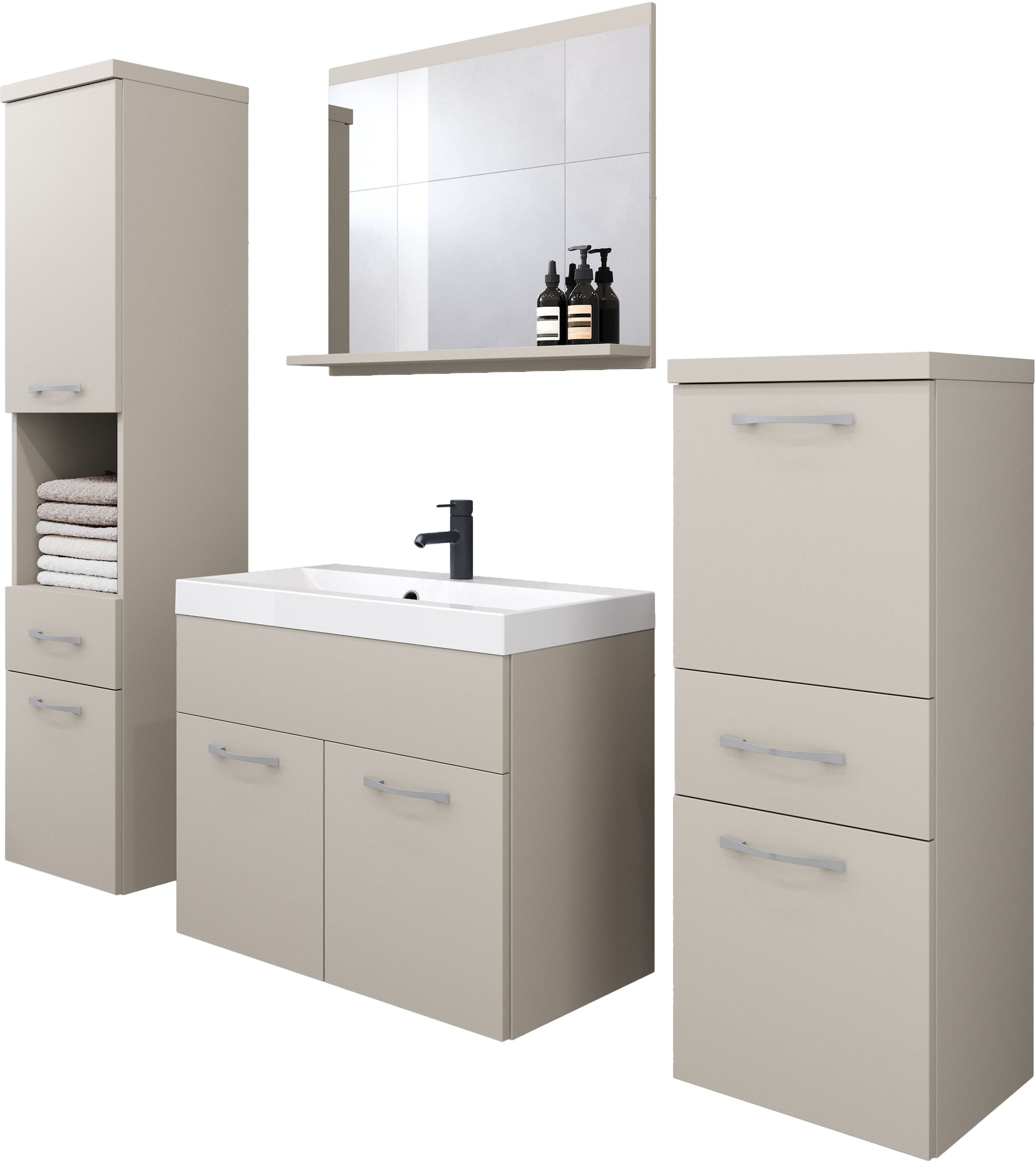 welltime Badmöbel-Set "ELDA", (Komplett-Set, 5 St.), Waschtisch inkl. Wasch günstig online kaufen