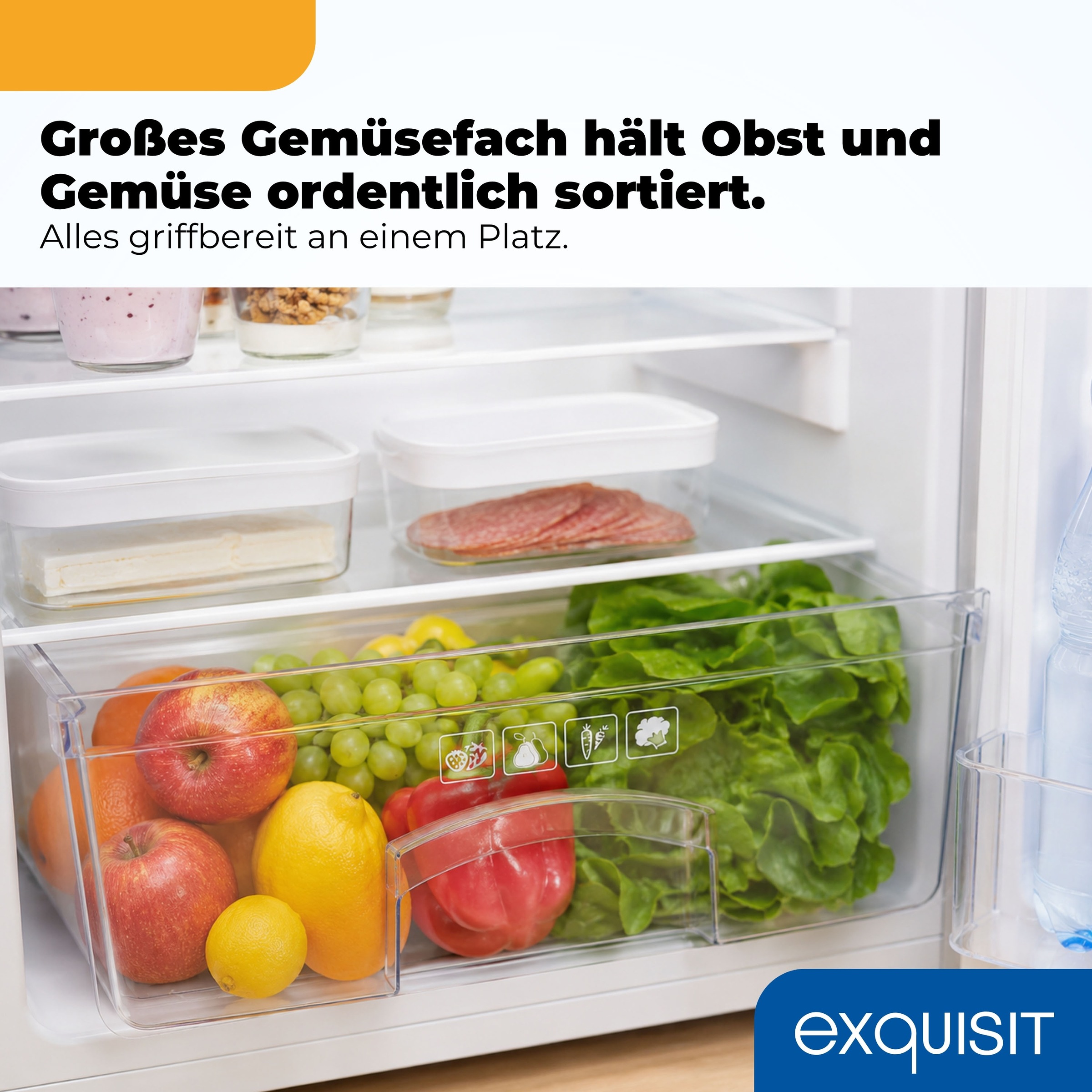 exquisit Kühlschrank »KS16-V-040C inoxlook« 85 cm hoch 55 cm breit Helles LED-Licht für optimale Innenraumbeleuchtung