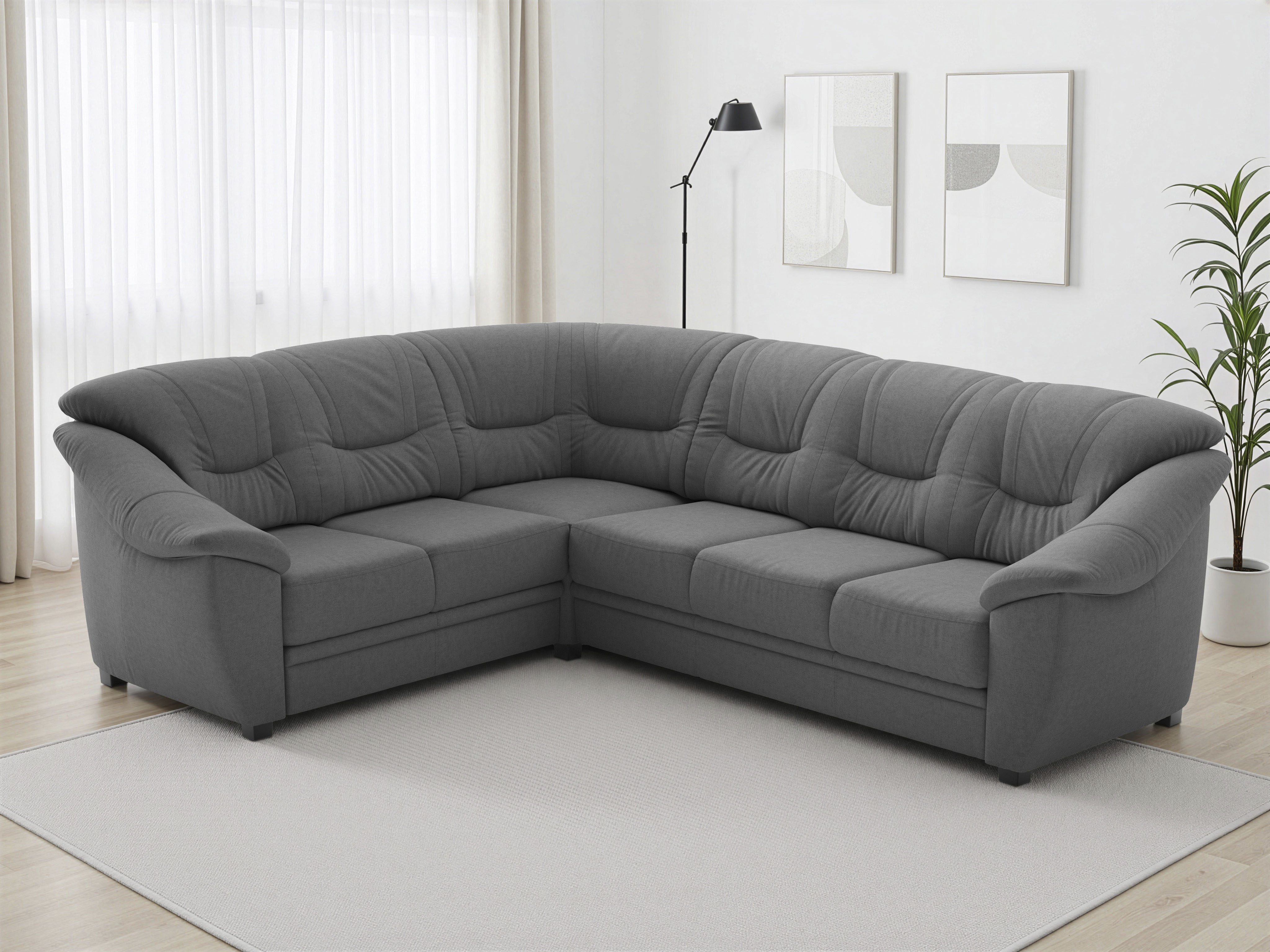 sit&more Ecksofa "Savona L-Form, B. 262 cm, Komfortsitz, Eckcouch mit Stoff- & Lederwahl" optional Schlaffunktion, Liegefl. 120x195 cm