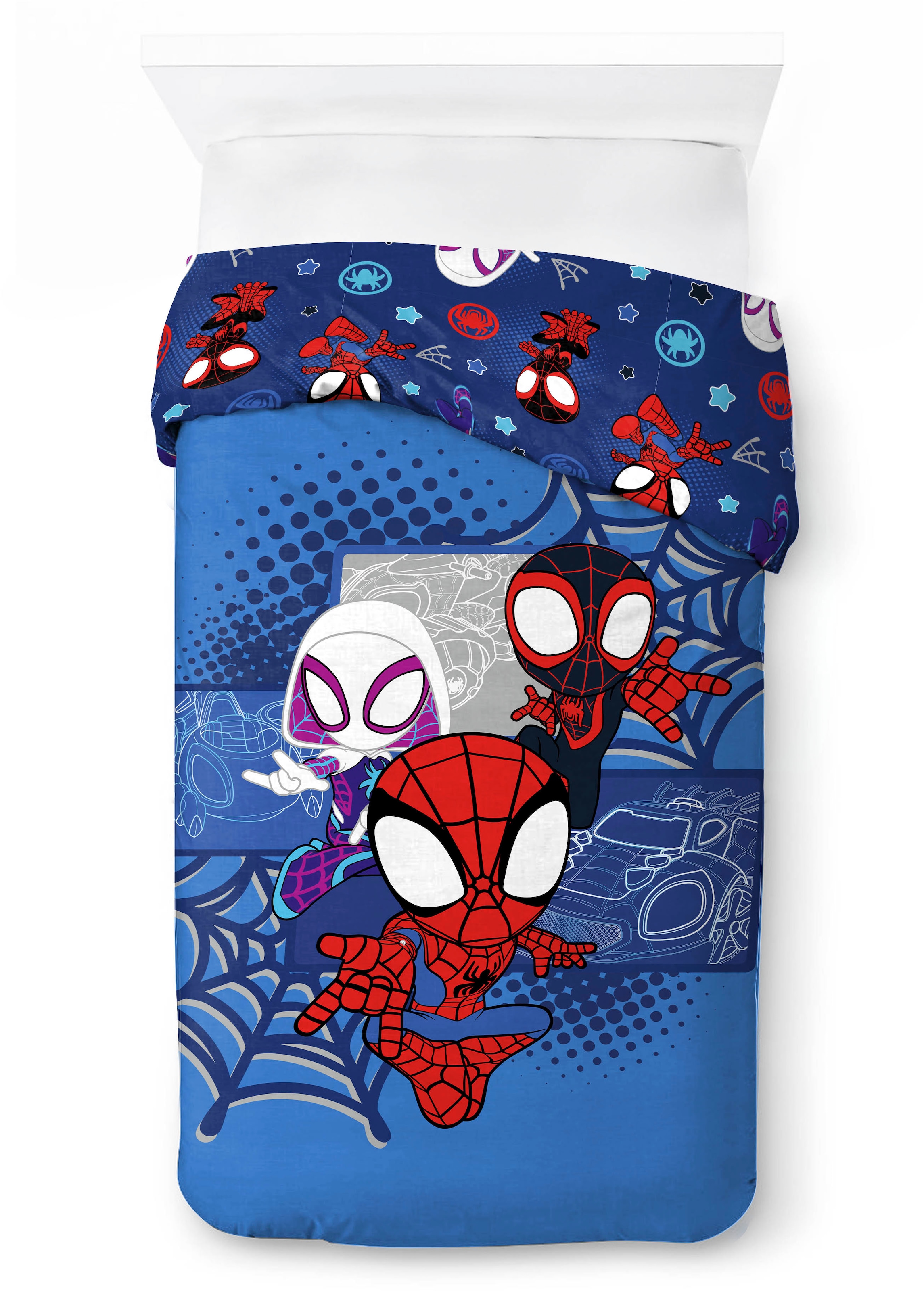 MARVEL Kinderbettwäsche »Marvel Spidey Bettbezug-Set 135x200 cm + Kissenbezug 80x80 cm« 2 tlg. tlg. 100 % Baumwolle, maschinenwaschbar, wendbar