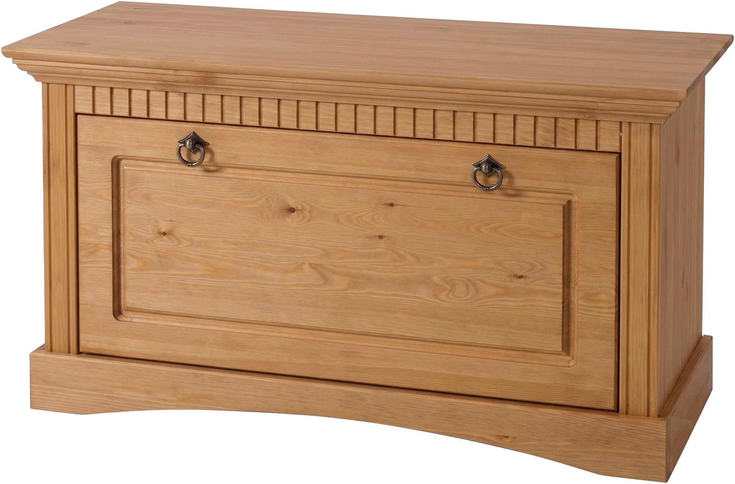 OTTO home Schuhtruhe "Rustic, Schuhbank, Dielenmöbel, Landhausstil" aus massiver Kiefer, Sitzhöhe 49 cm, mit Kassettenoptik