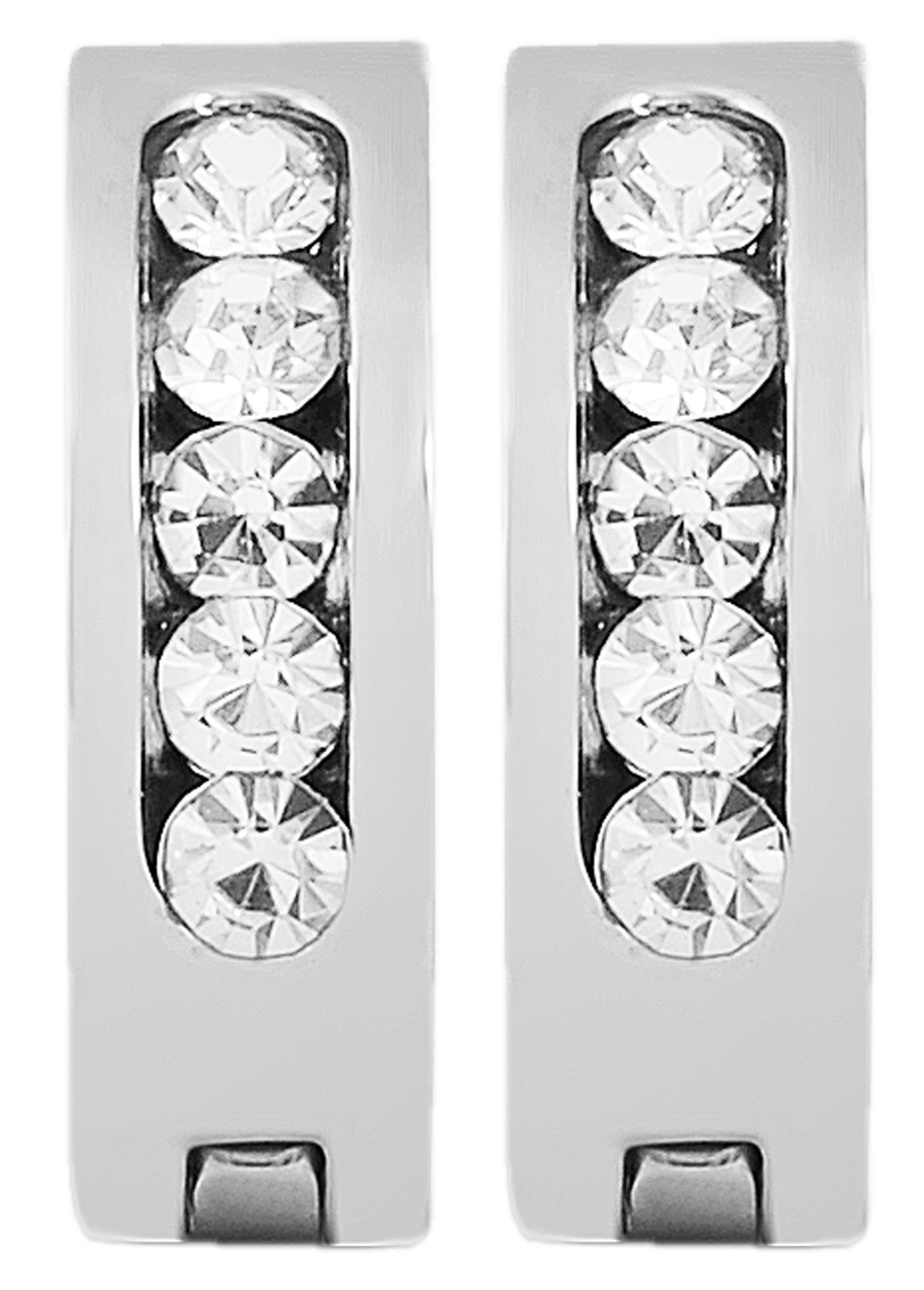 Adelia´s Klappcreolen "Ohrringe – Klappcreole aus Edelstahl mit Strass Steinchen" Ideal als Geschenk zum Jubiläum