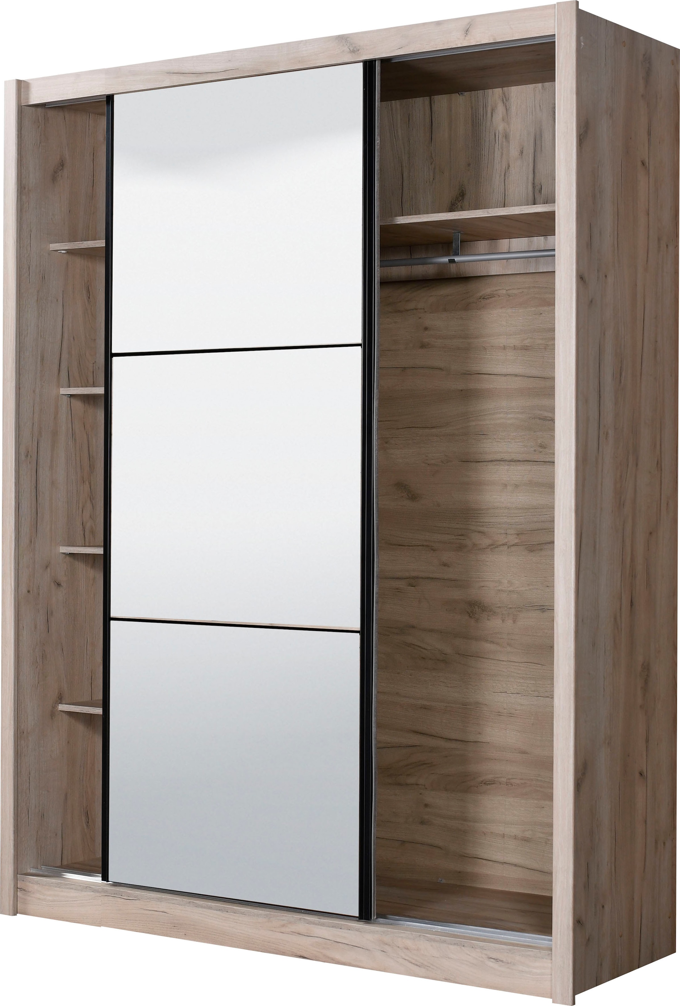INOSIGN Schwebetürenschrank »Navara Kleiderschrank mit Spiegel Wäscheschrank Garderobe«, mit großzügiger Innenausstattung, FSC®-zertifiziert, in 3 Breiten
