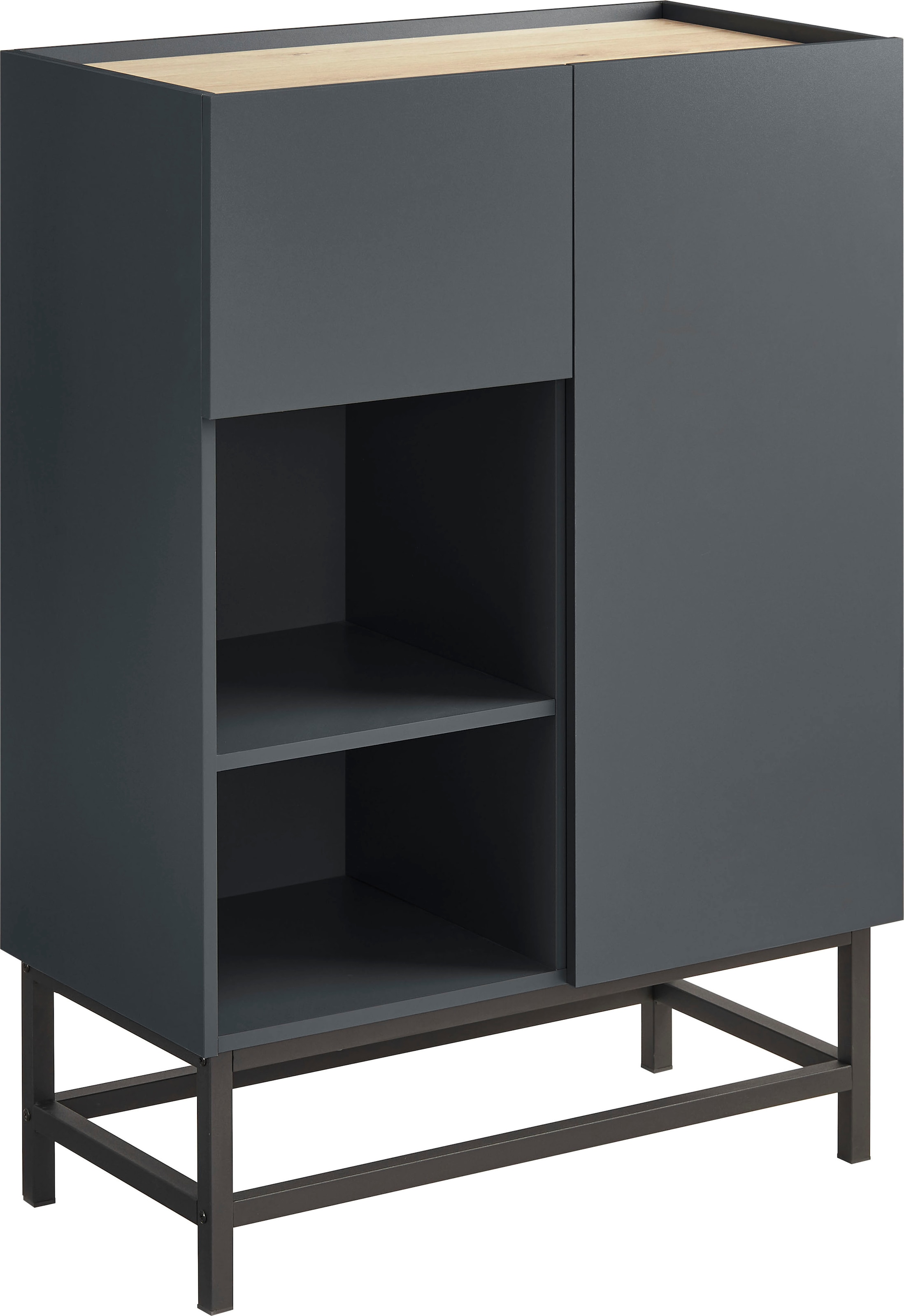 OTTO home Highboard "Azly", pflegeleichte Melaminoberfläche, robustes Metal günstig online kaufen