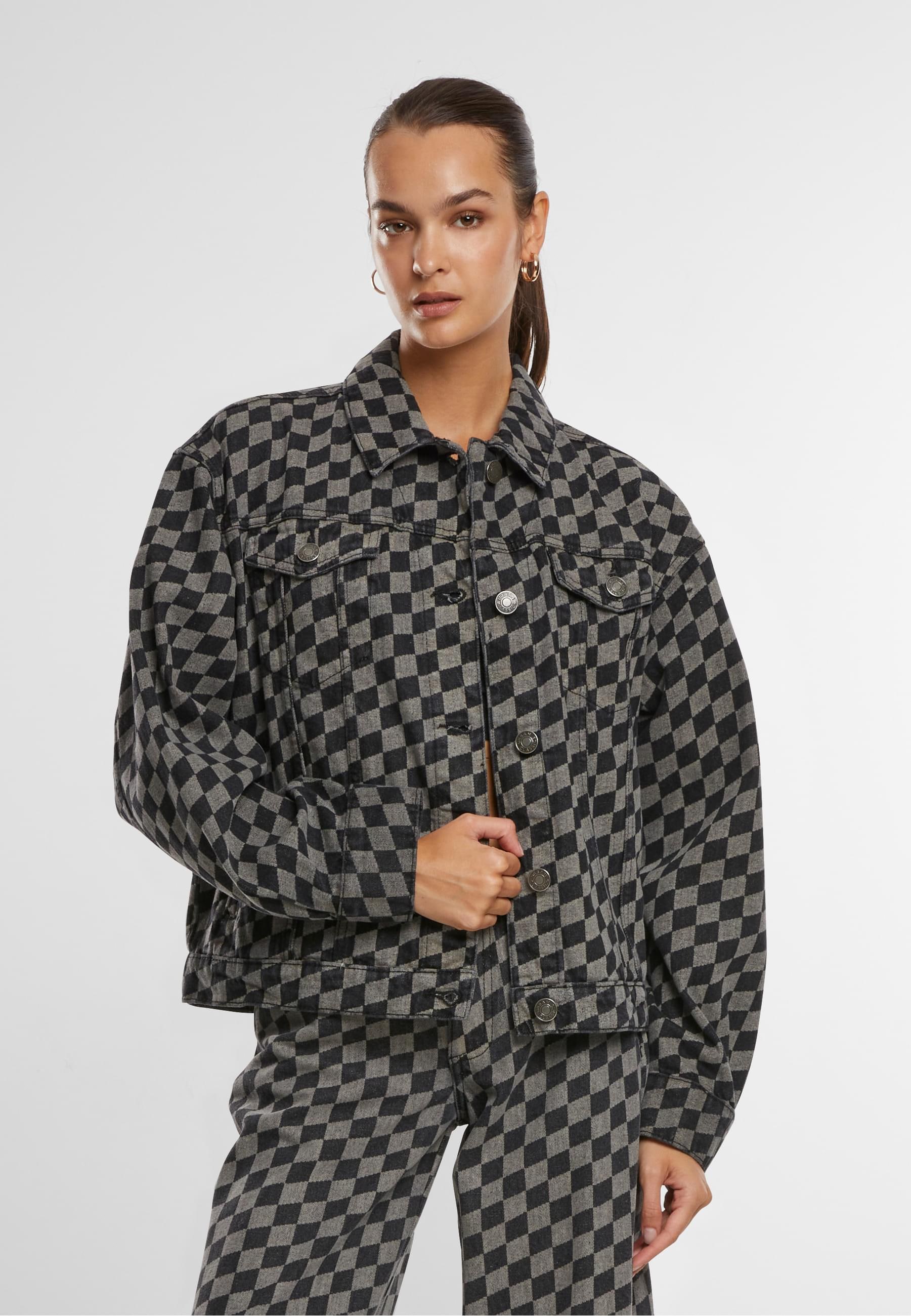 URBAN CLASSICS Jeansjacke "Urban Classics Ladies 80‘s Oversized Laser Print günstig online kaufen