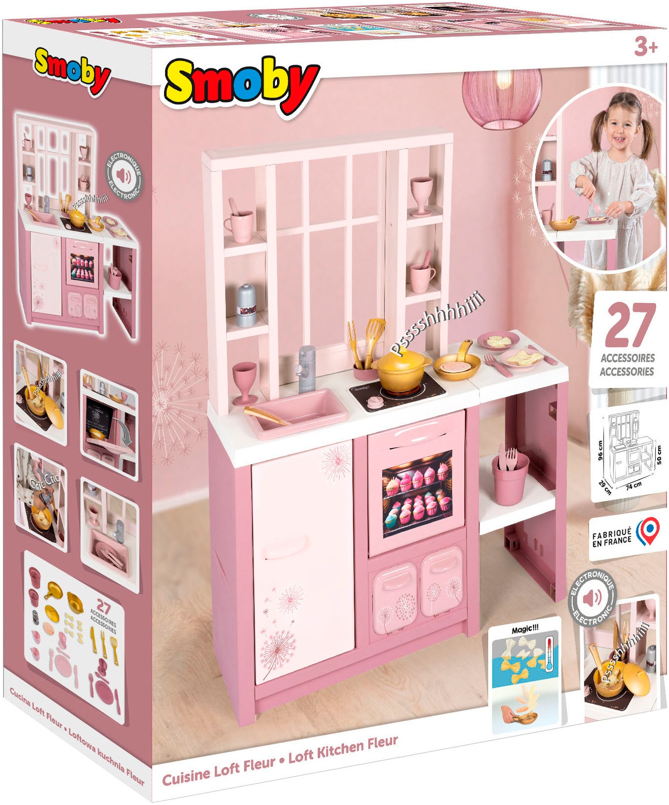 Smoby Spielküche »Loft Fleur«, mit Sound; Made in Europe