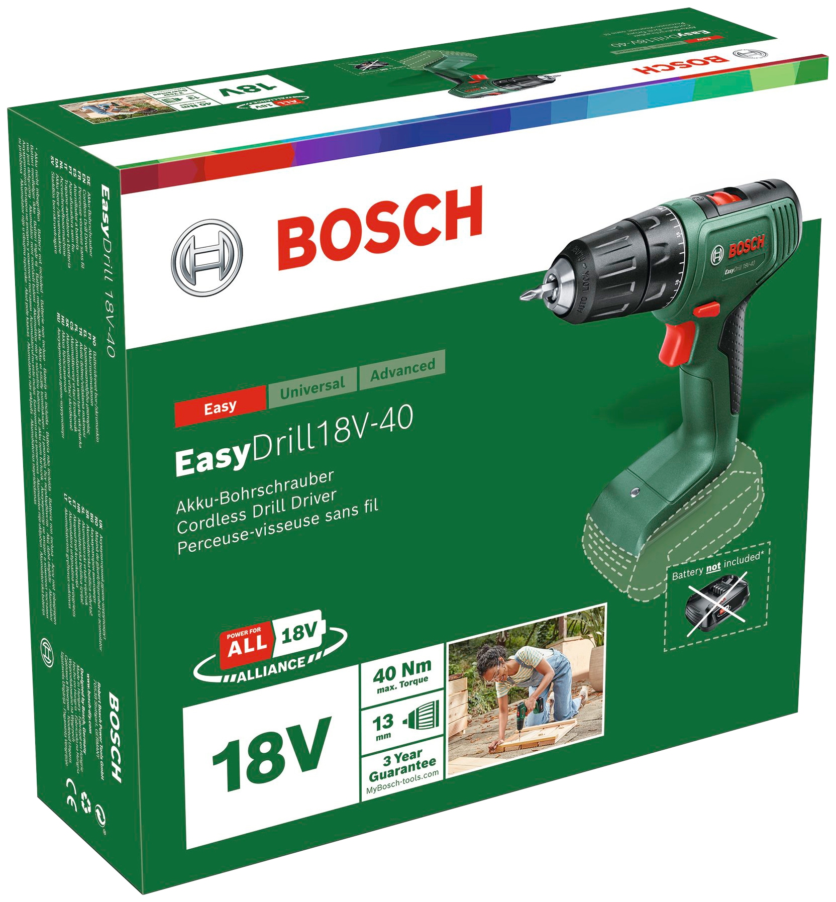 Bosch Home & Garden Akku-Bohrschrauber »EasyDrill 18V-40« ohne Akku und Ladegerät, 18 Volt System
