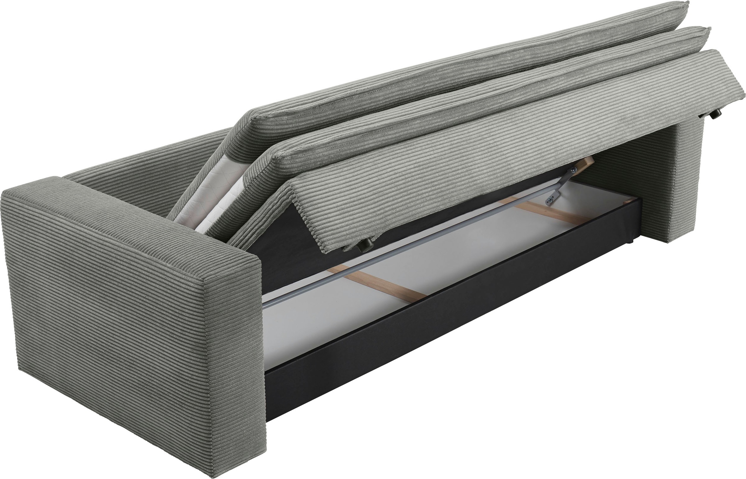 Places of Style Sitzgruppe »PIAGGE«, (2 tlg.), 3-Sitzer-Sofa mit Bettfunktion und Loveseat-Hocker im Set