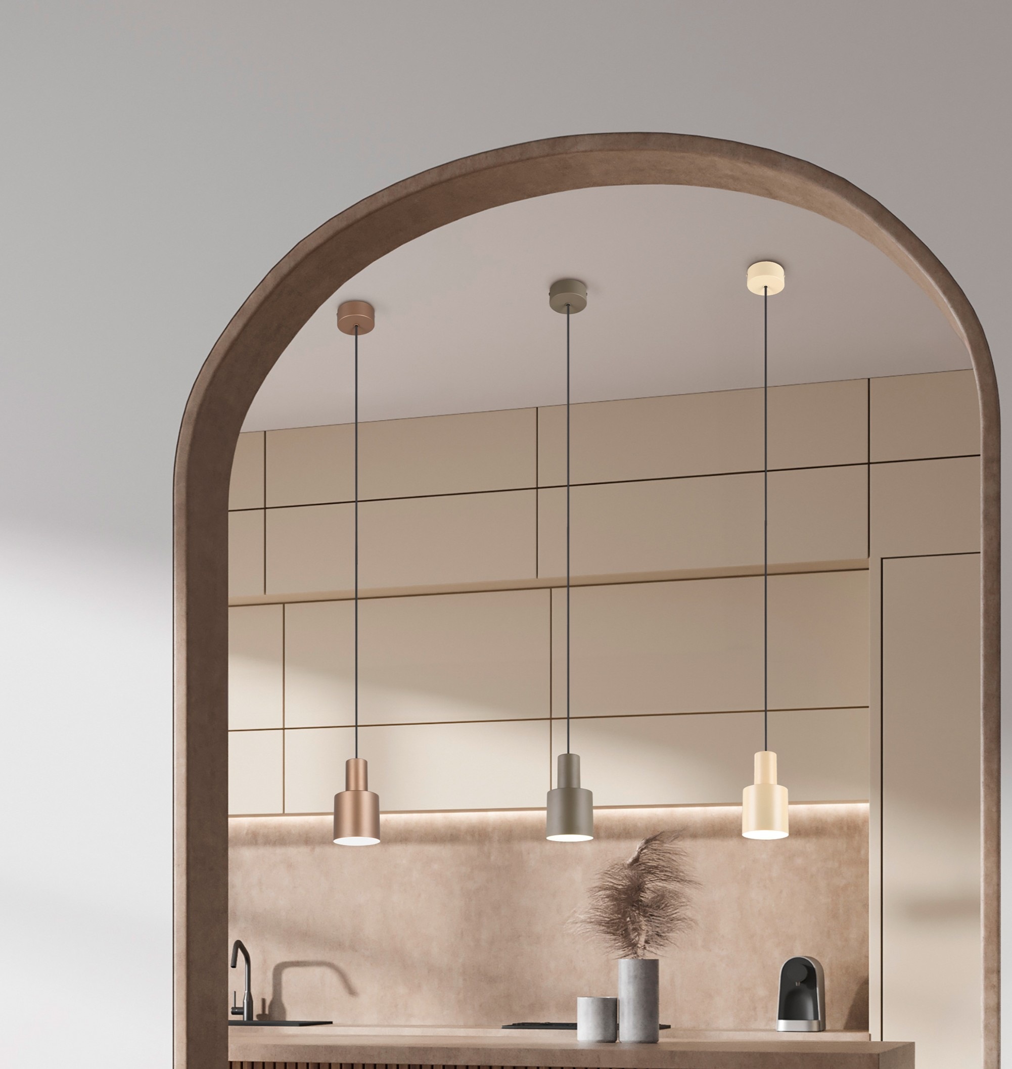 TRIO Leuchten Pendelleuchte »AGUDO, Hängelampe 1-flammig, exkl 1xE27 max 10W, höhenverstellbar«, 1 flammig, Leuchtmittel E27 | Leuchtmittel wechselbar, Hängelampe Ø 12cm, bis max 150cm Abhängung, Küche Esszimmer Wohnzimmer