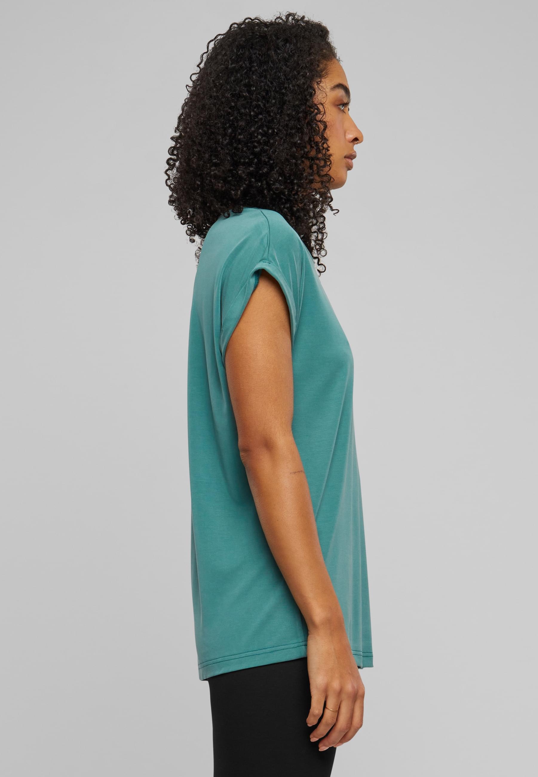 URBAN CLASSICS Kurzarmshirt »Urban Classics Damen Ladies Modal Extended Shoulder Tee«, (1 tlg.)