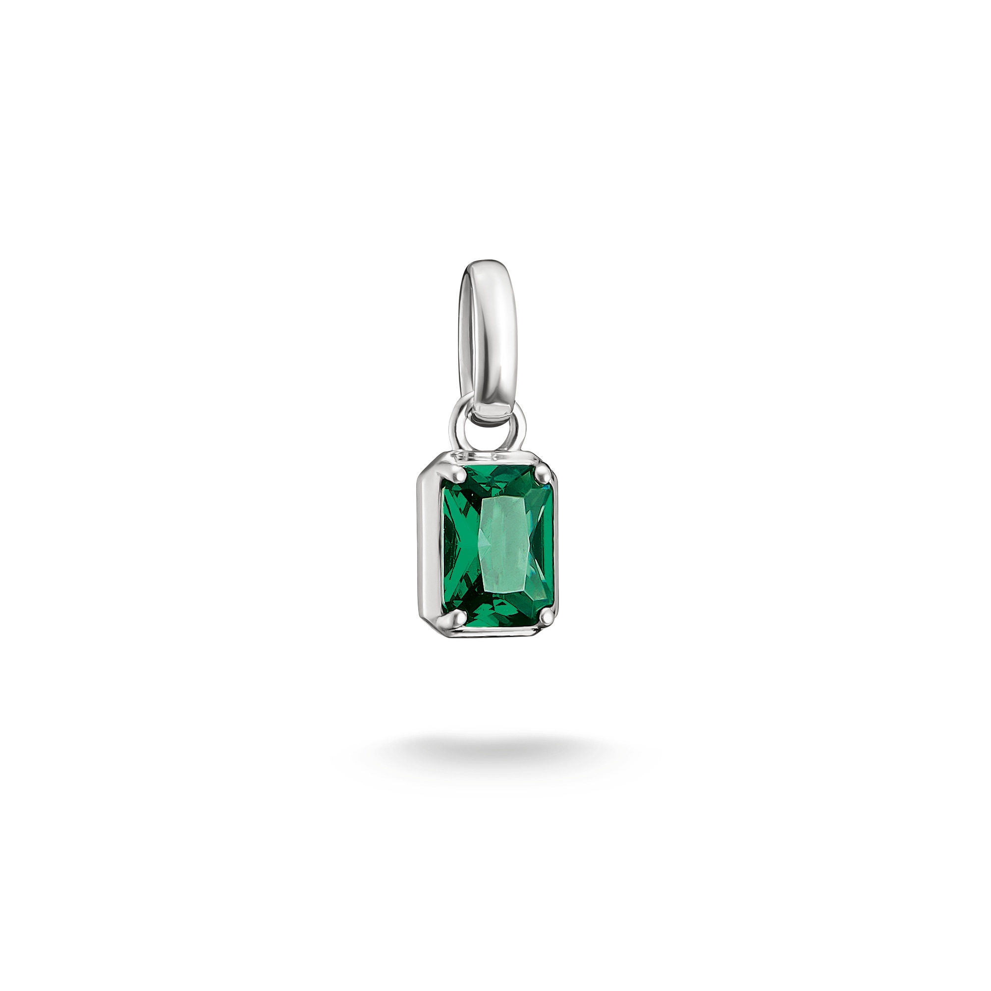 THOMAS SABO Damen Charm-Einhänger "Birthstone/Geburtsstein Charm - Connect", Mai, grün, Silber 925 (recycelt), Charms, mit Zirkonia (synth.) oder