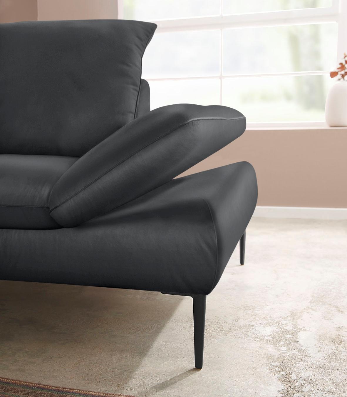W.SCHILLIG Ecksofa »enjoy&MORE, Designsofa, elegant und bequem, L-Form«, Sitztiefenverstellung, Füße schwarz pulverbeschichtet, Breite 294 cm