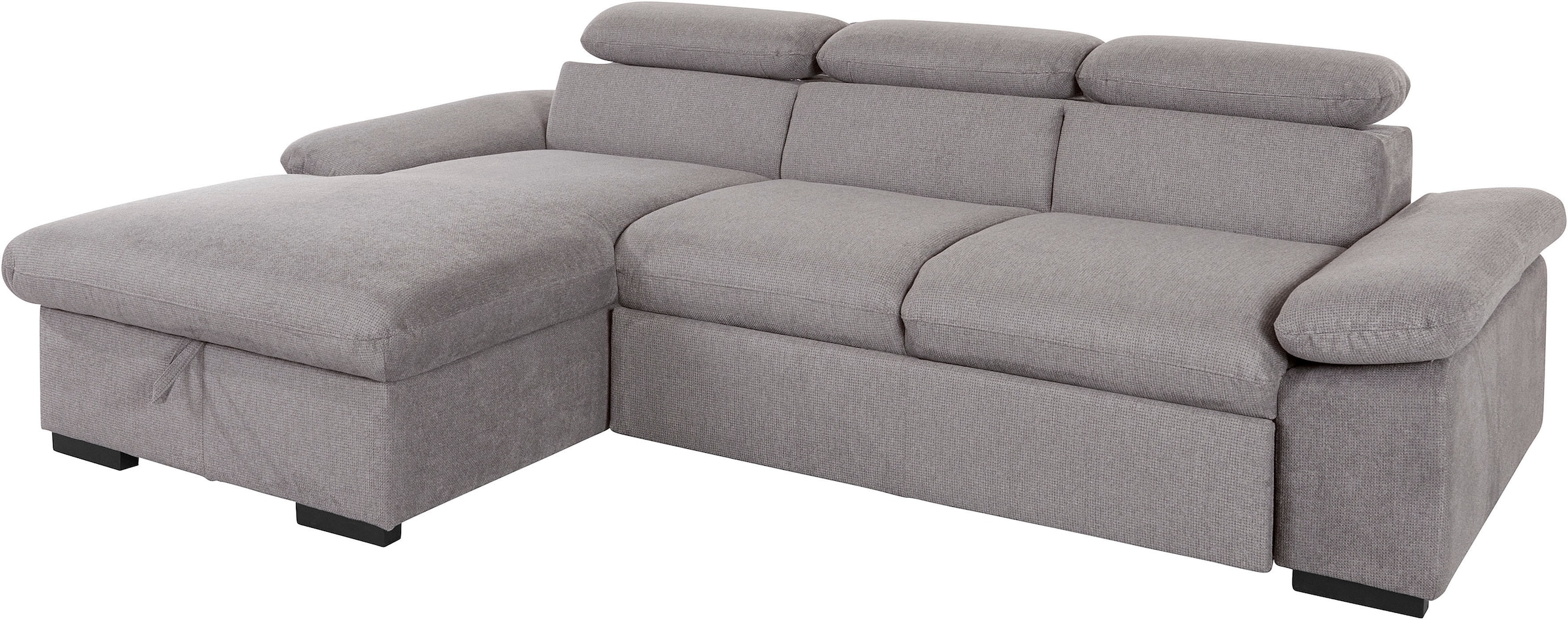 COTTA Ecksofa »Lola L-Form«, (Set, mit Hocker), mit Hocker & Kopfteilfunktion, wahlw. Bett- und Armteilfunktion