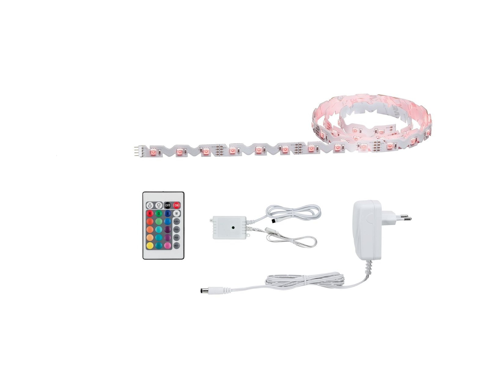 Paulmann LED-Streifen »Function FlexLED 3D Set 1,5m RGB 11W 230V/24V 24VA Weiß«, 1 St.-flammig