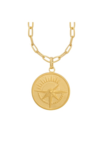 CAÏ Silberkette »925 Silber vergoldet Münze Kompass Sonne« kaufen